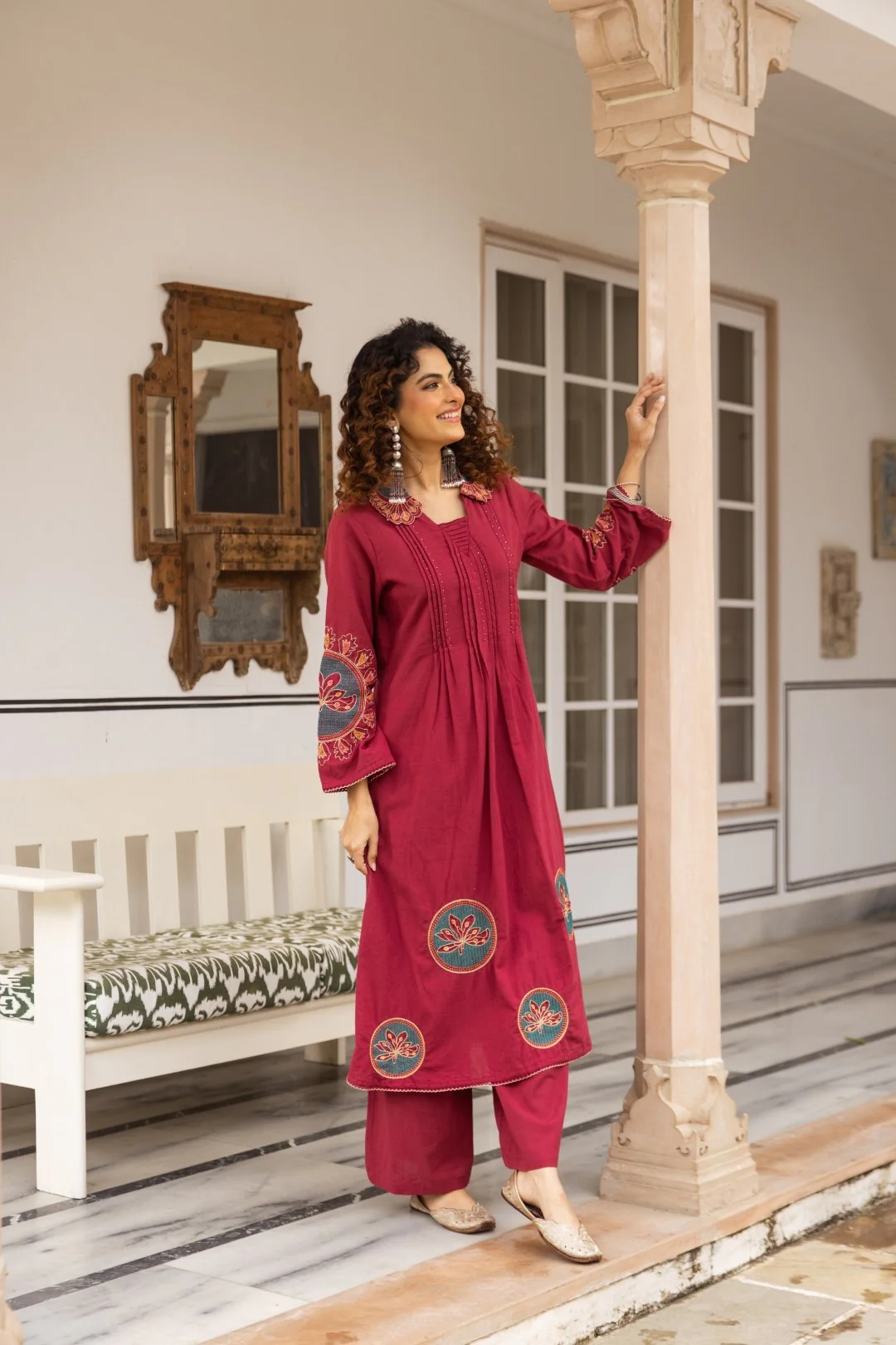 Karen Rouge embroidery kurta pant set - Image 3