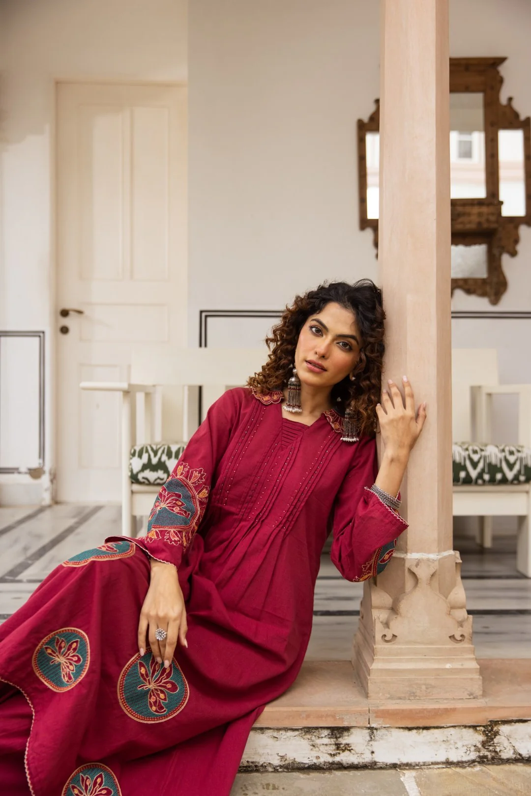 Karen Rouge embroidery kurta pant set - Image 5