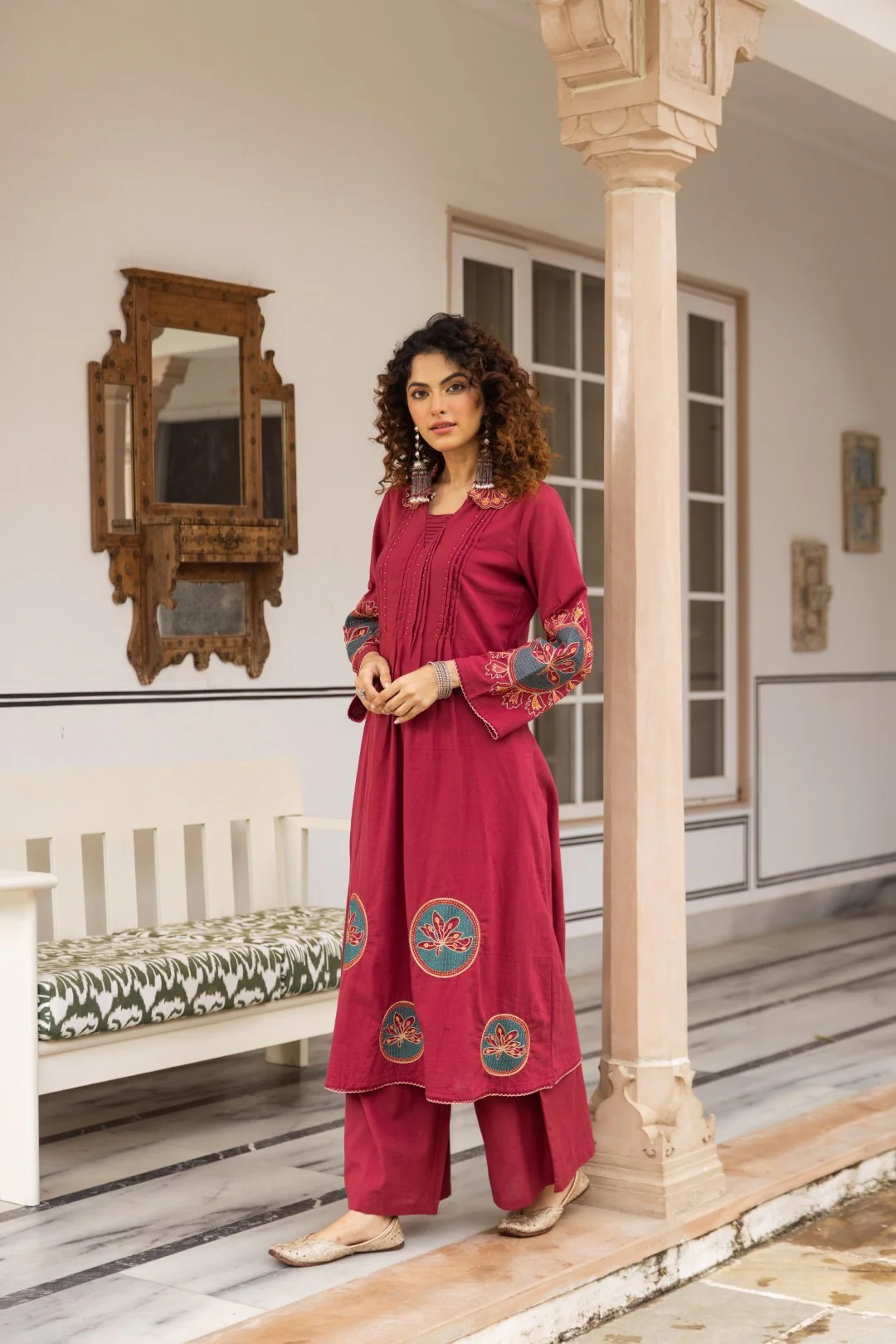 Karen Rouge embroidery kurta pant set - Image 7