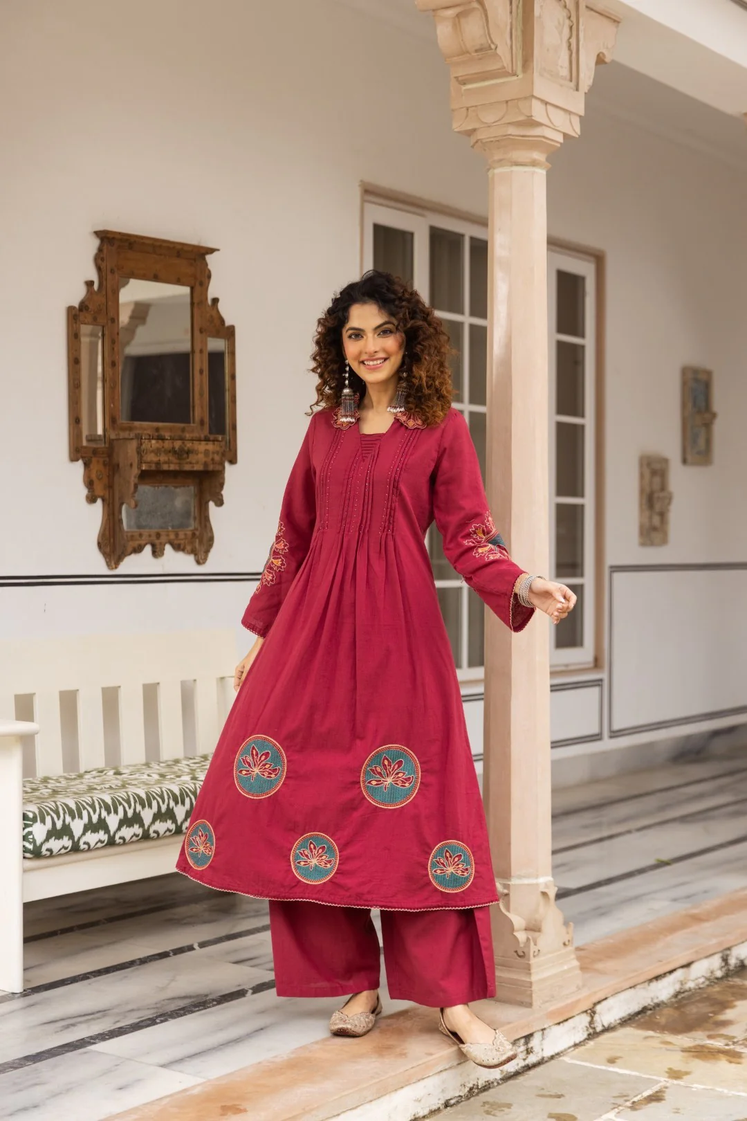 Karen Rouge embroidery kurta pant set - Image 8