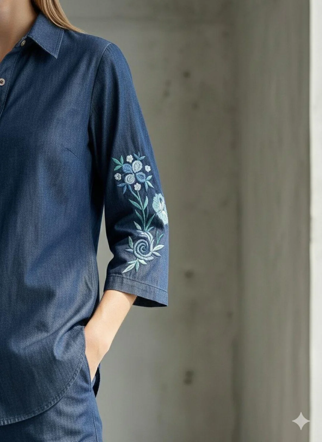 Prisha indi embroidery denim co-ord set - Image 6