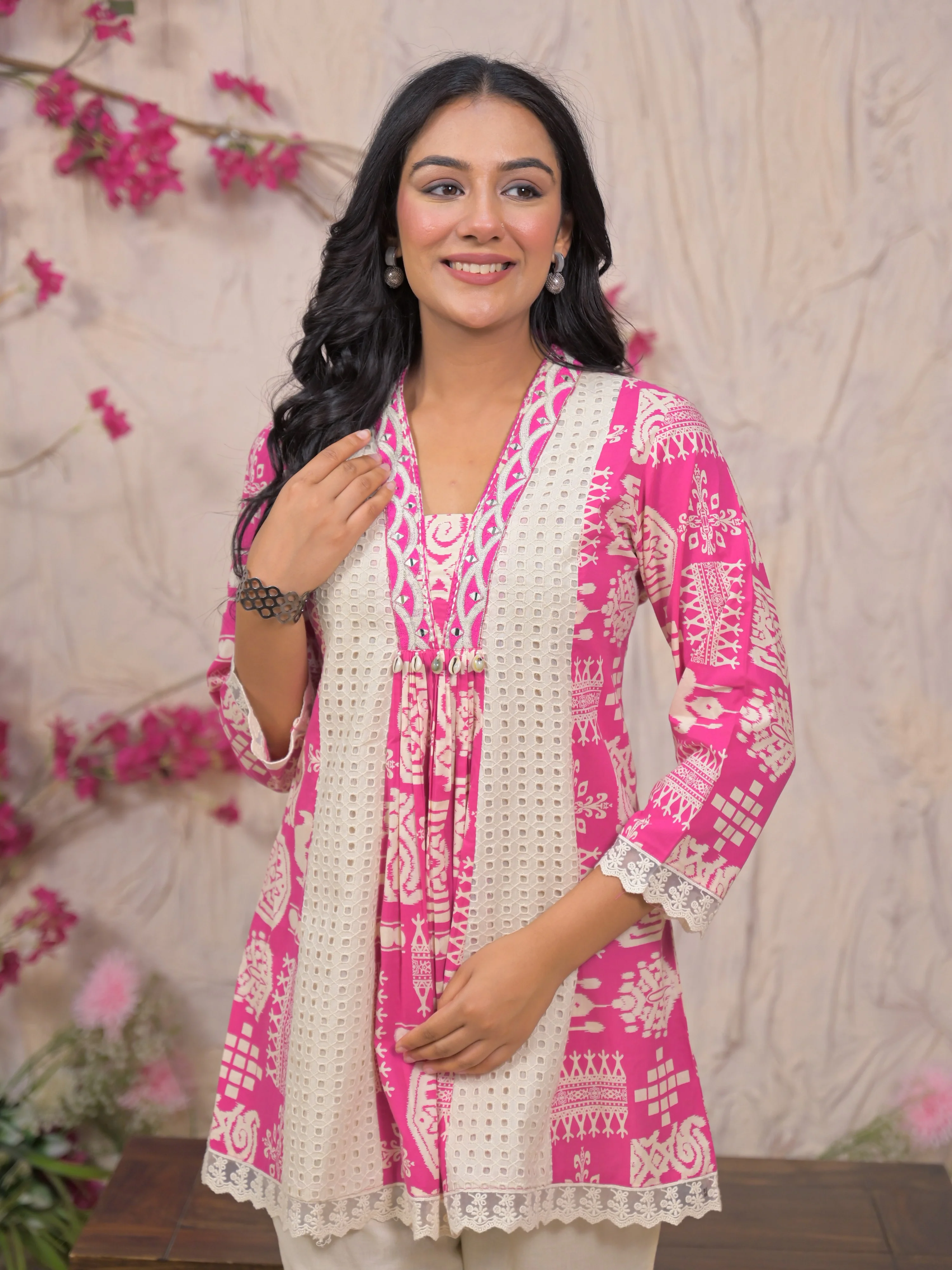 Bali Softpink Schiffli Cotton Co-ord Set - Image 2