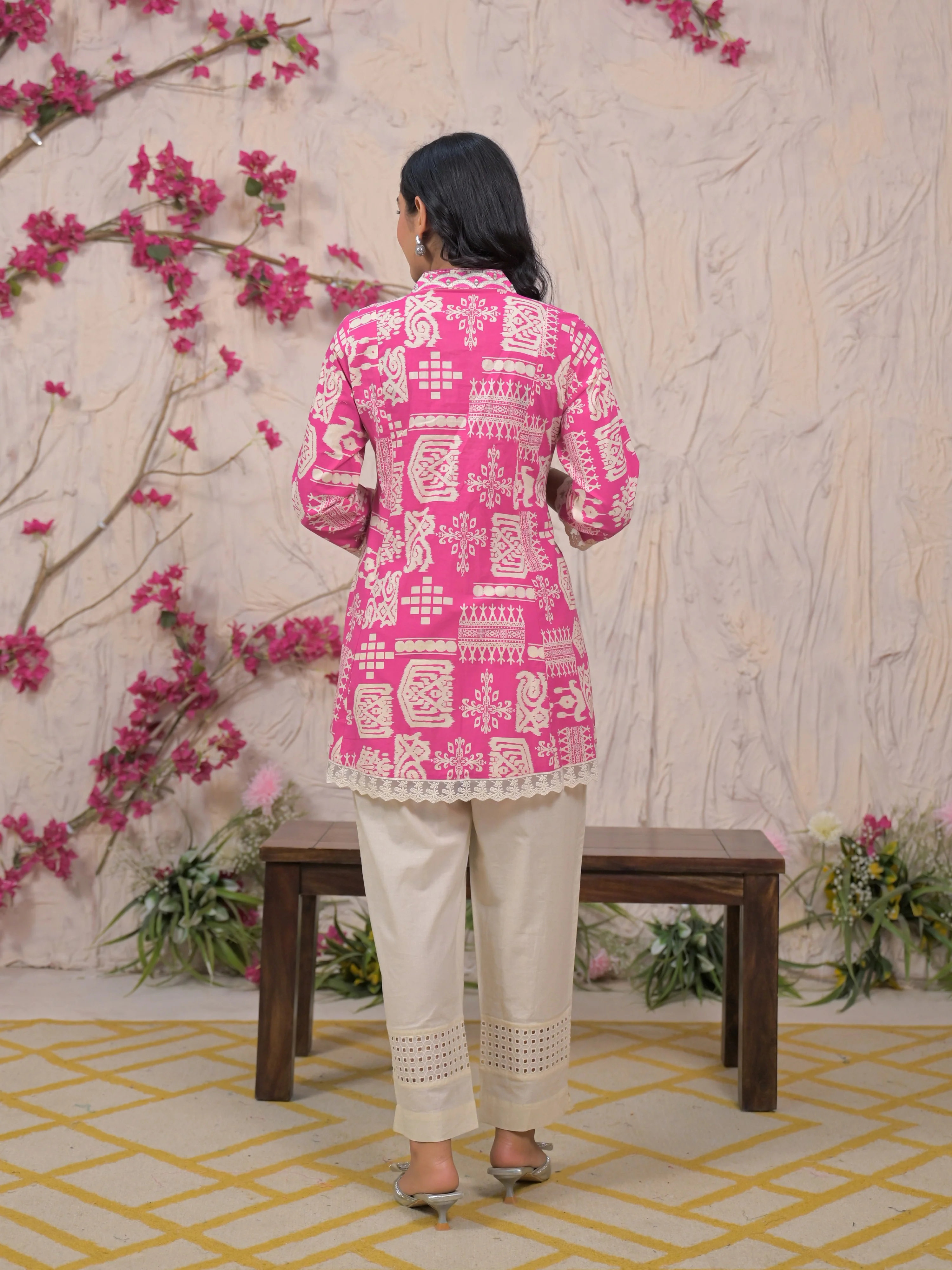 Bali Softpink Schiffli Cotton Co-ord Set - Image 3