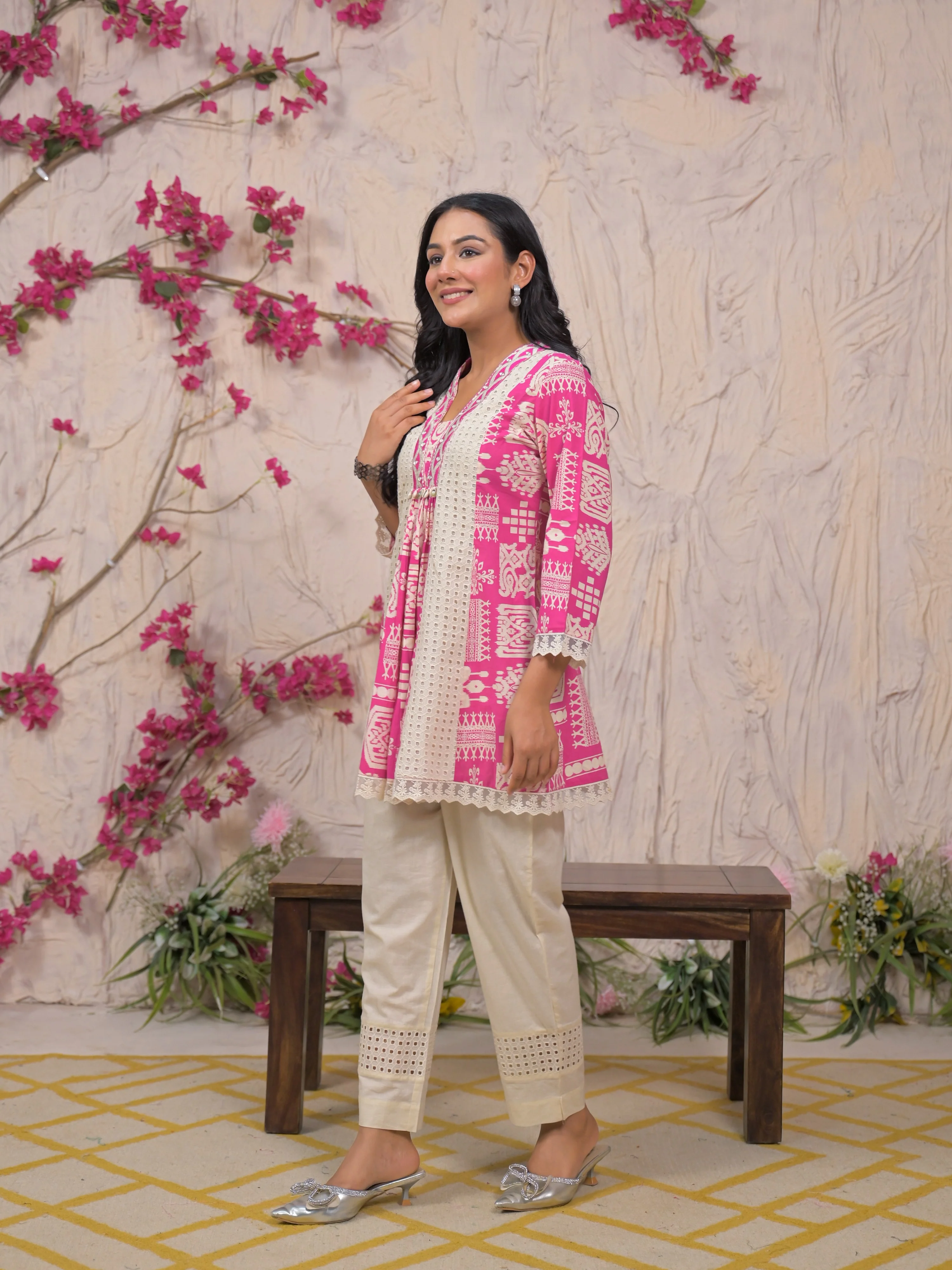 Bali Softpink Schiffli Cotton Co-ord Set - Image 6