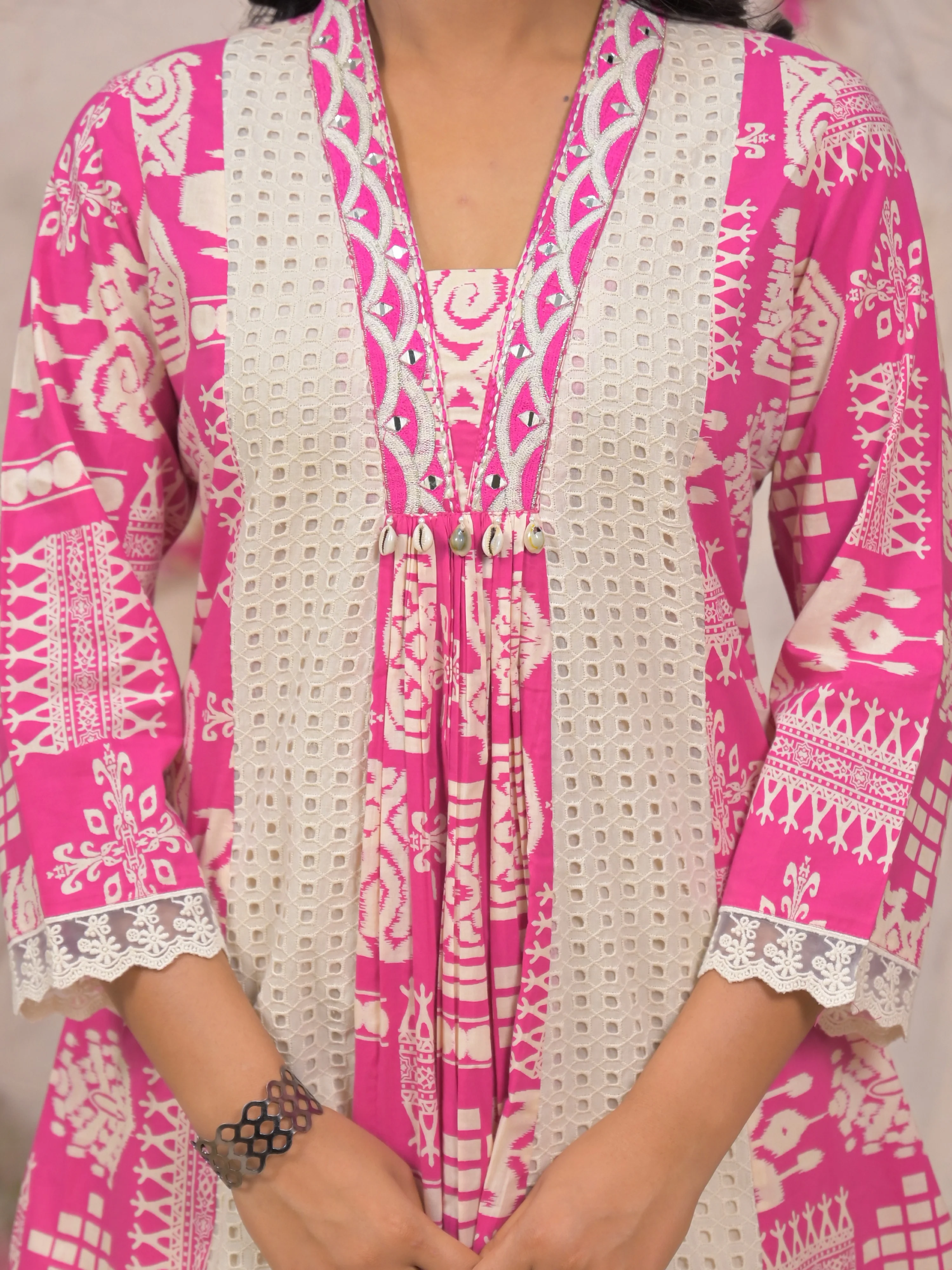 Bali Softpink Schiffli Cotton Co-ord Set - Image 7