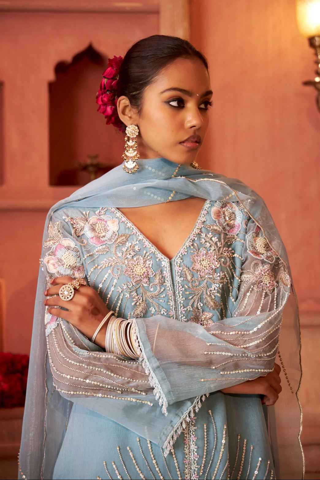 Mihika SoftBlue Full Work Suit set - Image 2