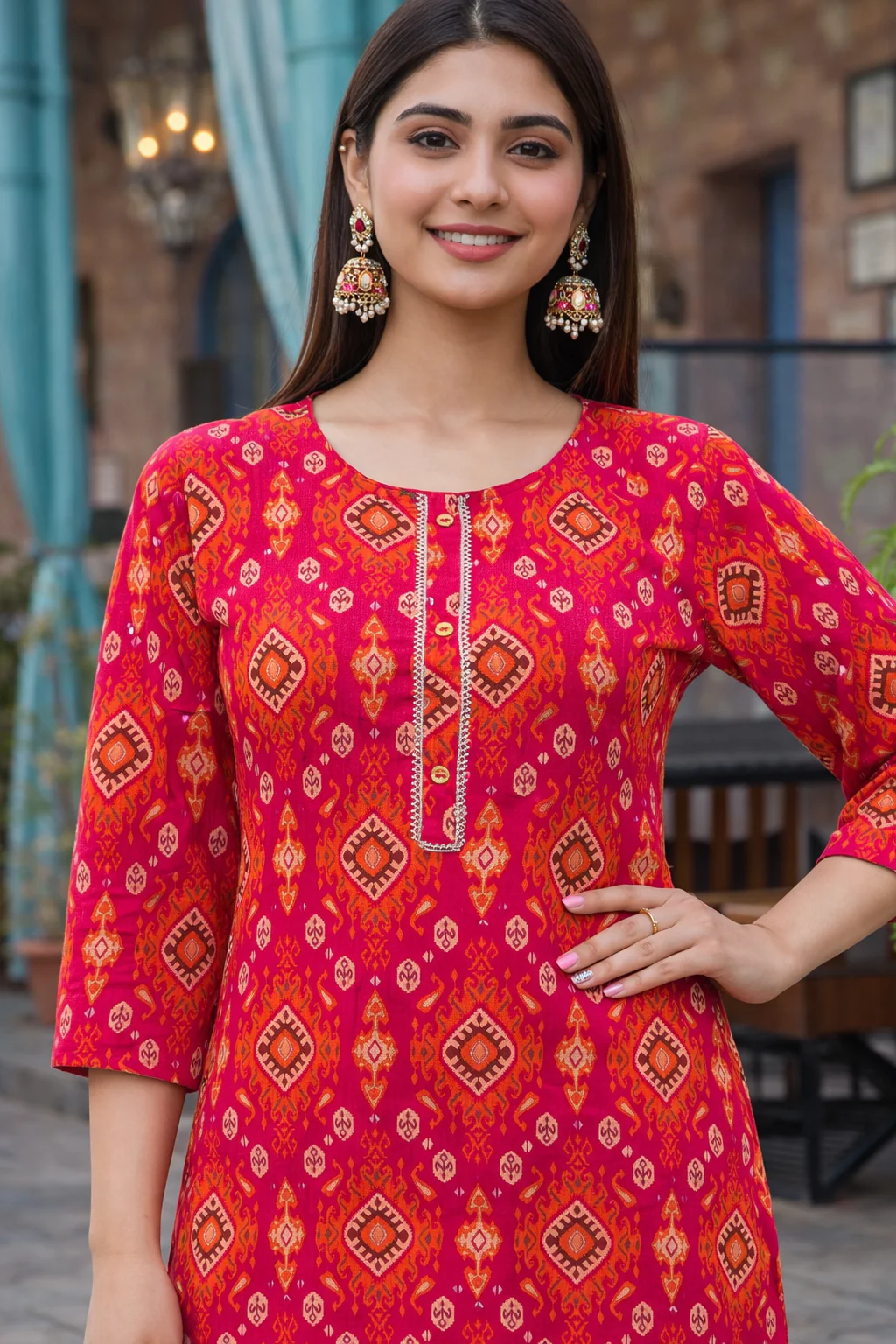 Varisha Rouge Printed Work Kurti - Image 2