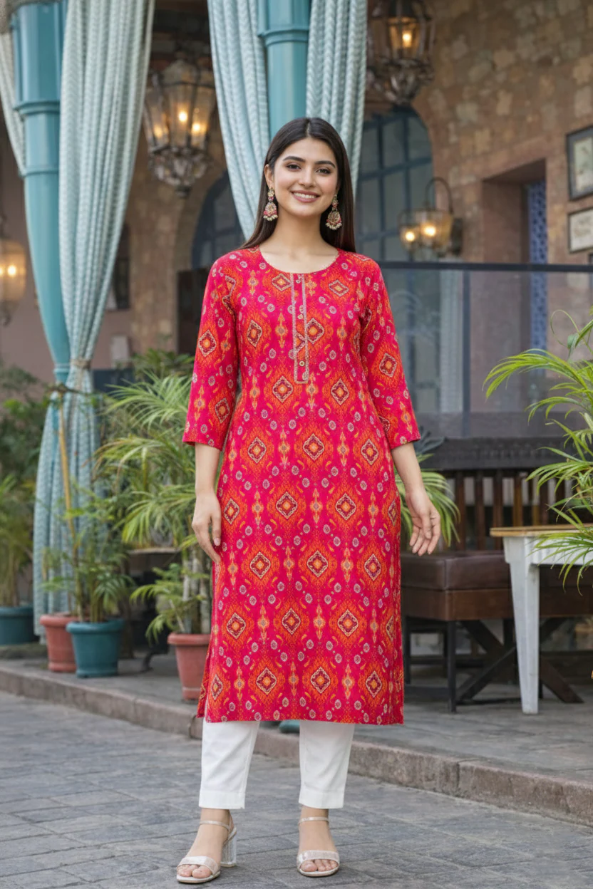 Varisha Rouge Printed Work Kurti - Image 4