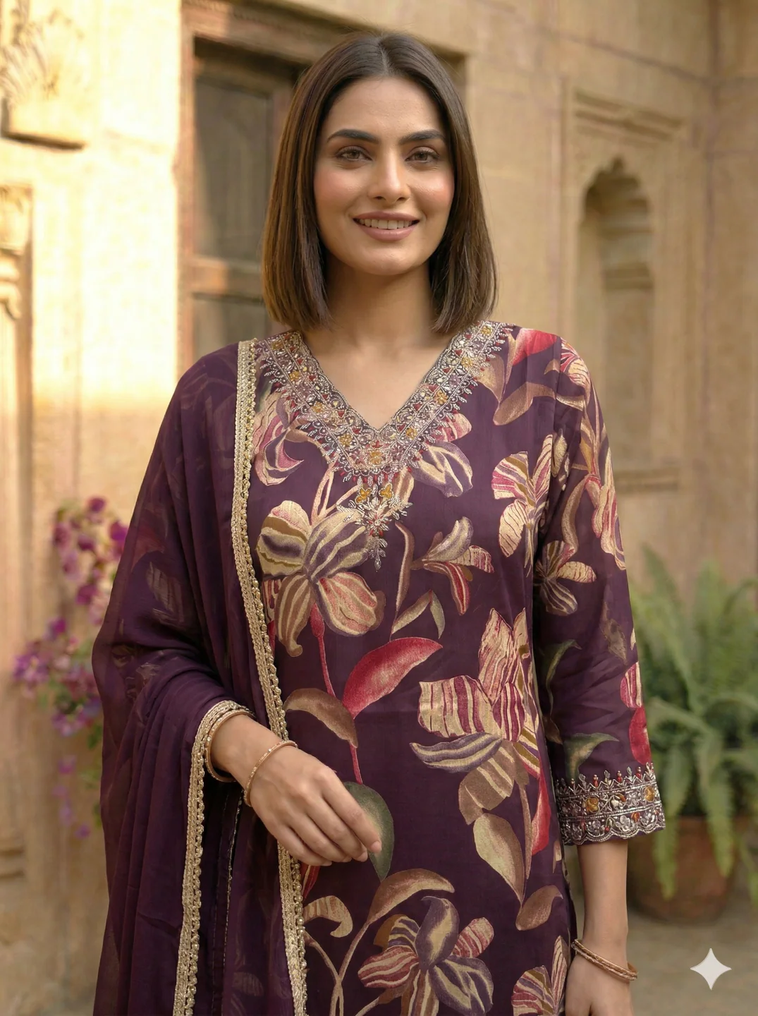 Reet Mulberry Printed Suit Set - Image 5