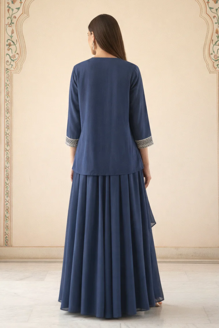 Rasā Midnight Handwork Luxury Fusion Wear Set - Image 3