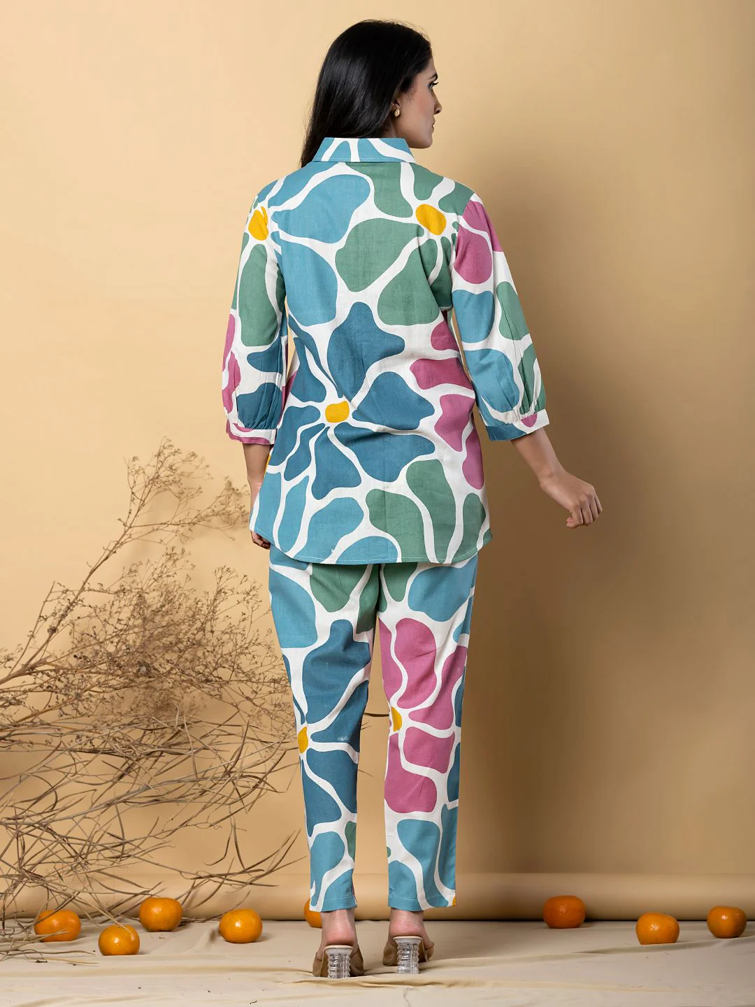 KASHWINI FLORA COTTON KURTA PANT SET - Image 3