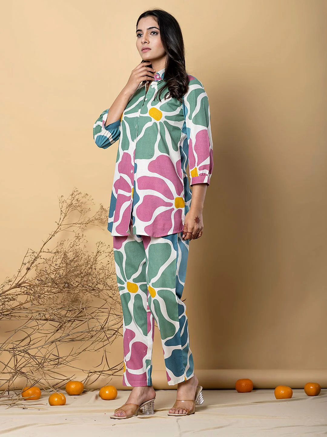 KASHWINI FLORA COTTON KURTA PANT SET - Image 4