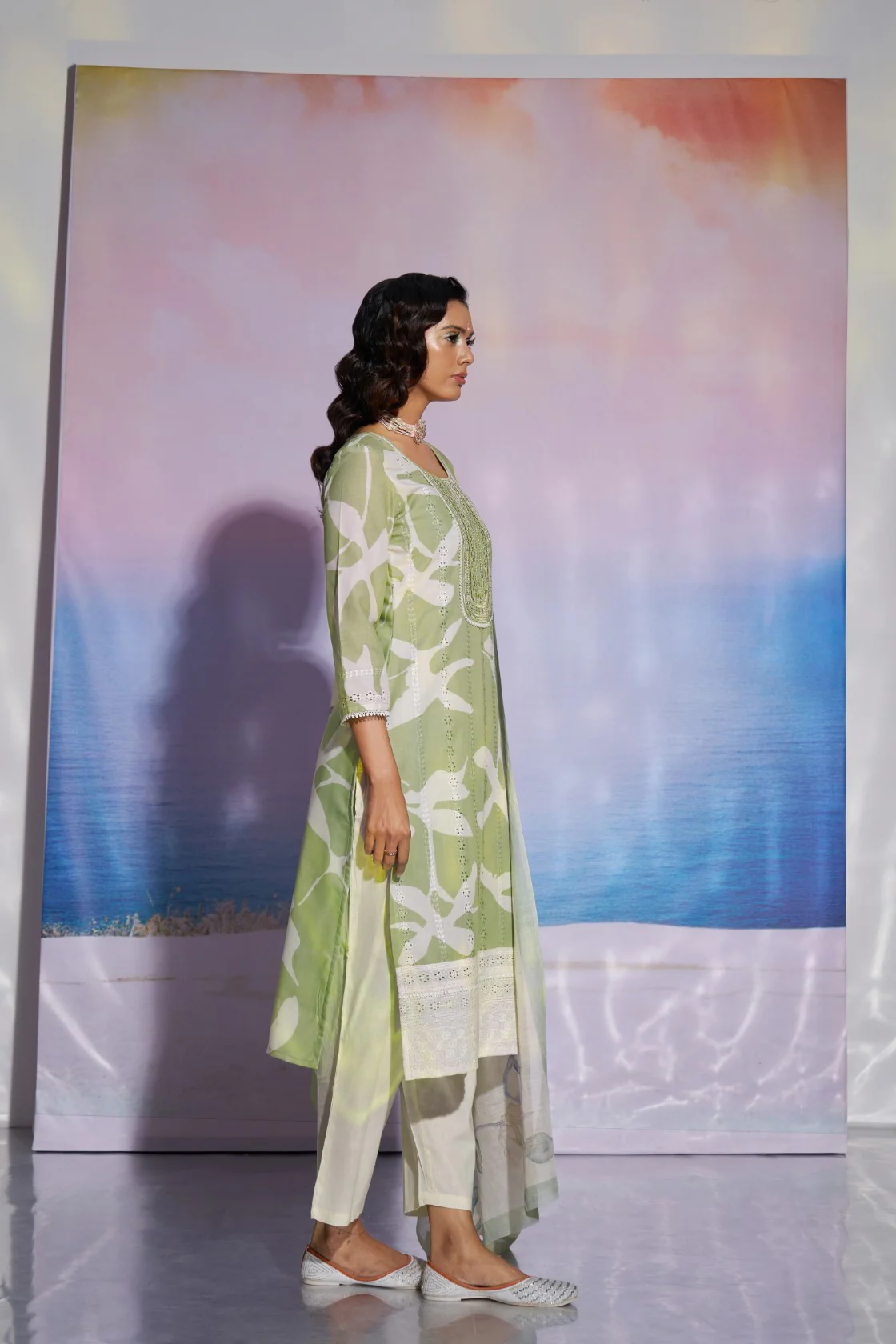 Jaideep Fern Cotton Suit Set - Image 8