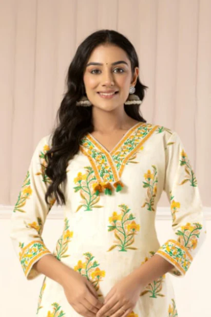Deepshikha Pearl Cotton Printed Suit Set - Image 2