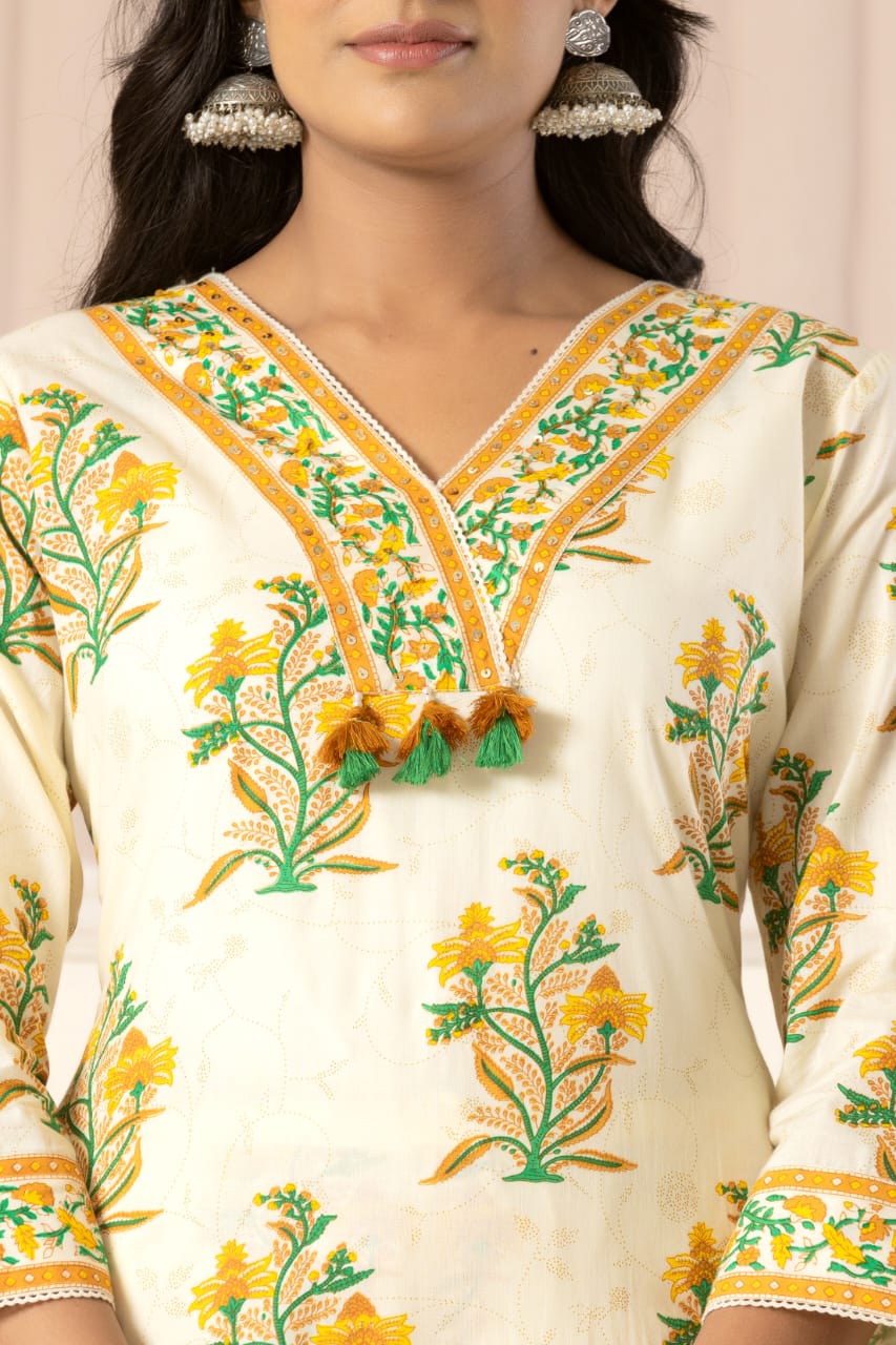 Deepshikha Pearl Cotton Printed Suit Set - Image 3