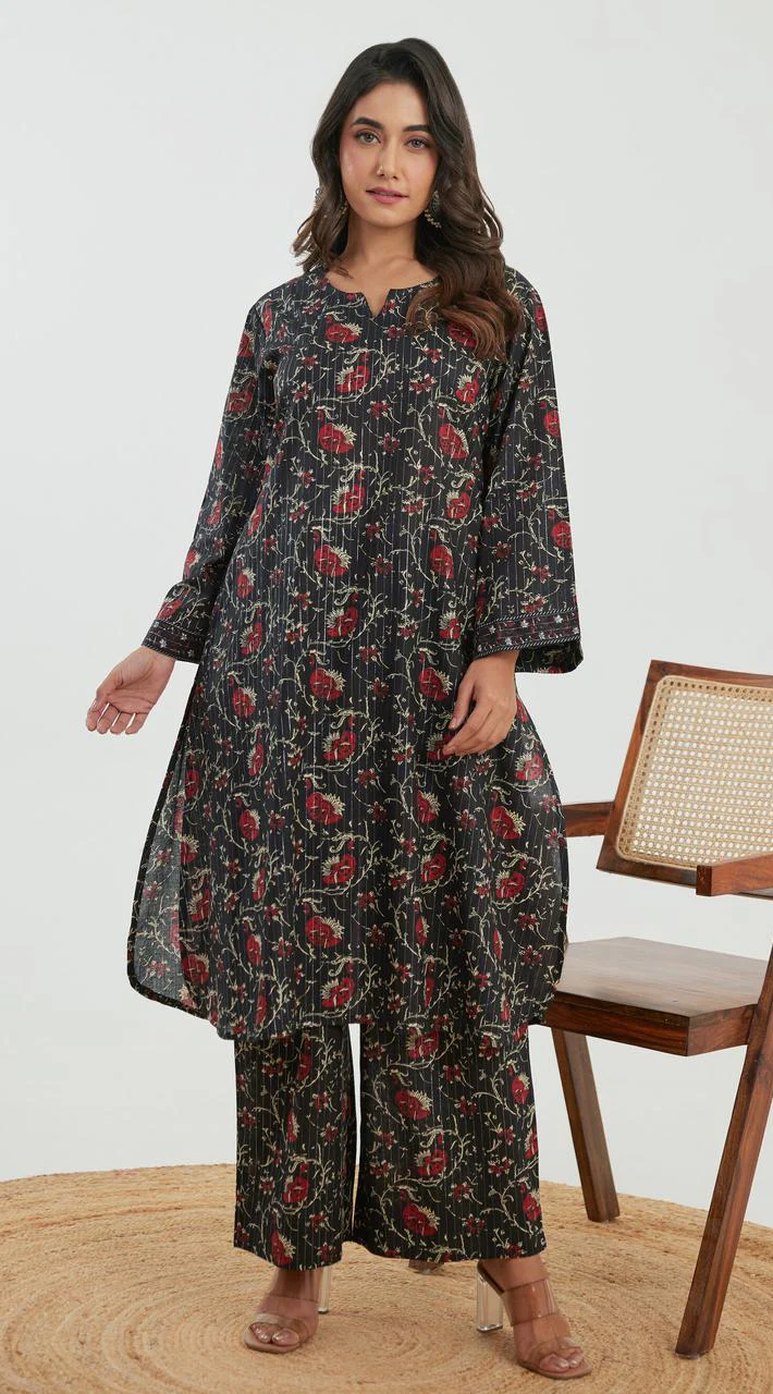 Samragi jade Printed Cotton Co-ord Set - Image 3