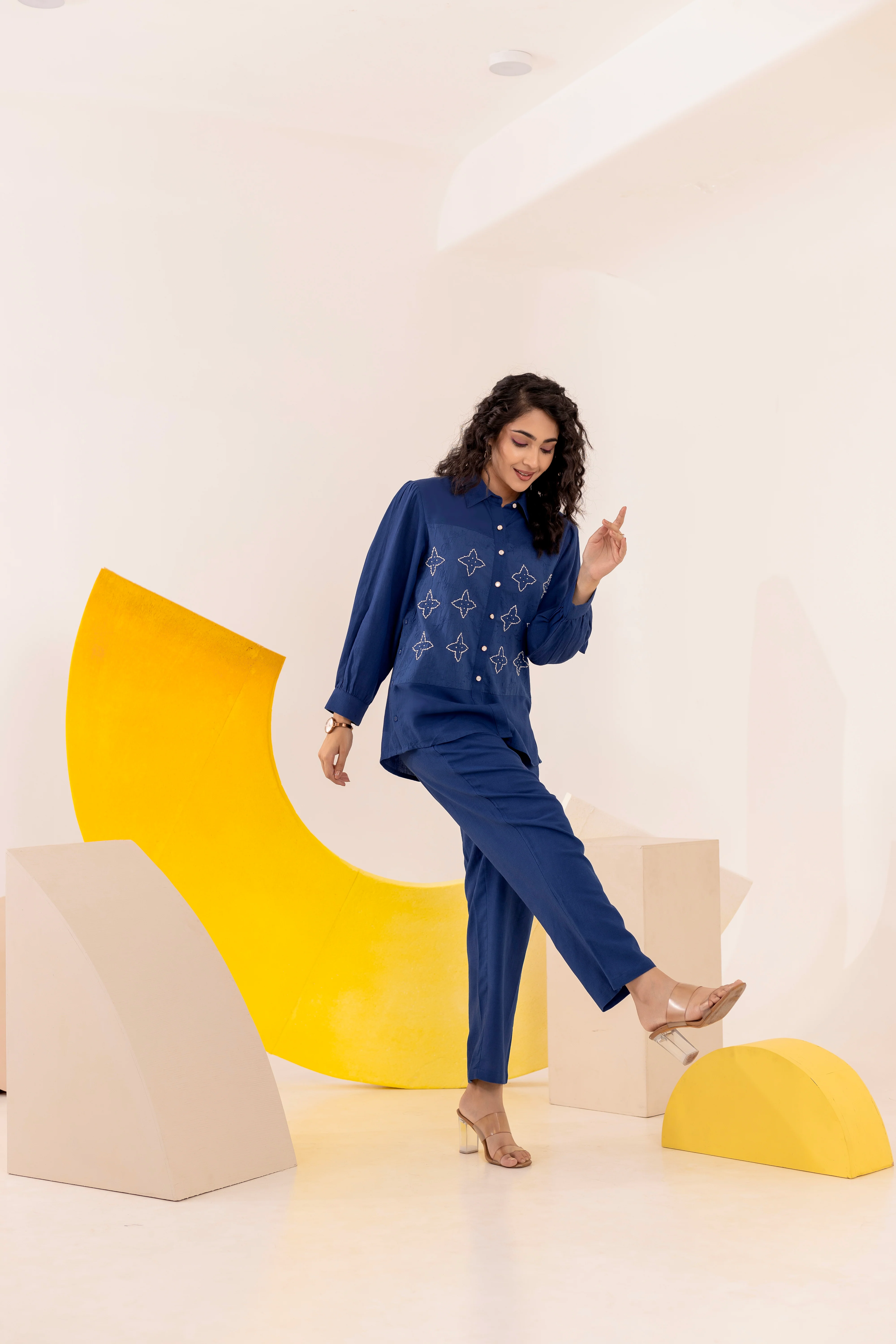 Purna Hibis Embroidery Cotton Co-ord Set - Image 4