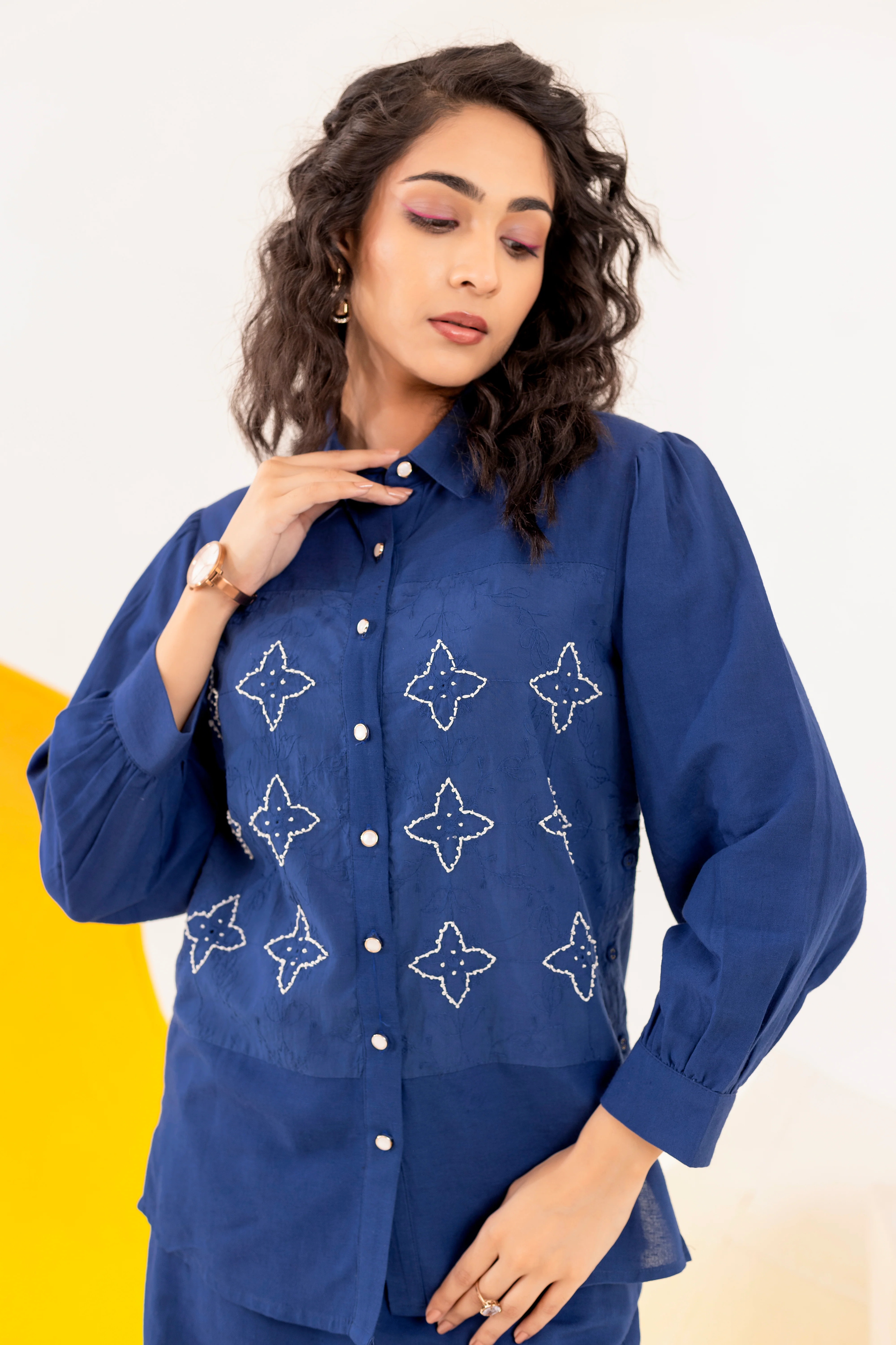 Purna Hibis Embroidery Cotton Co-ord Set - Image 6