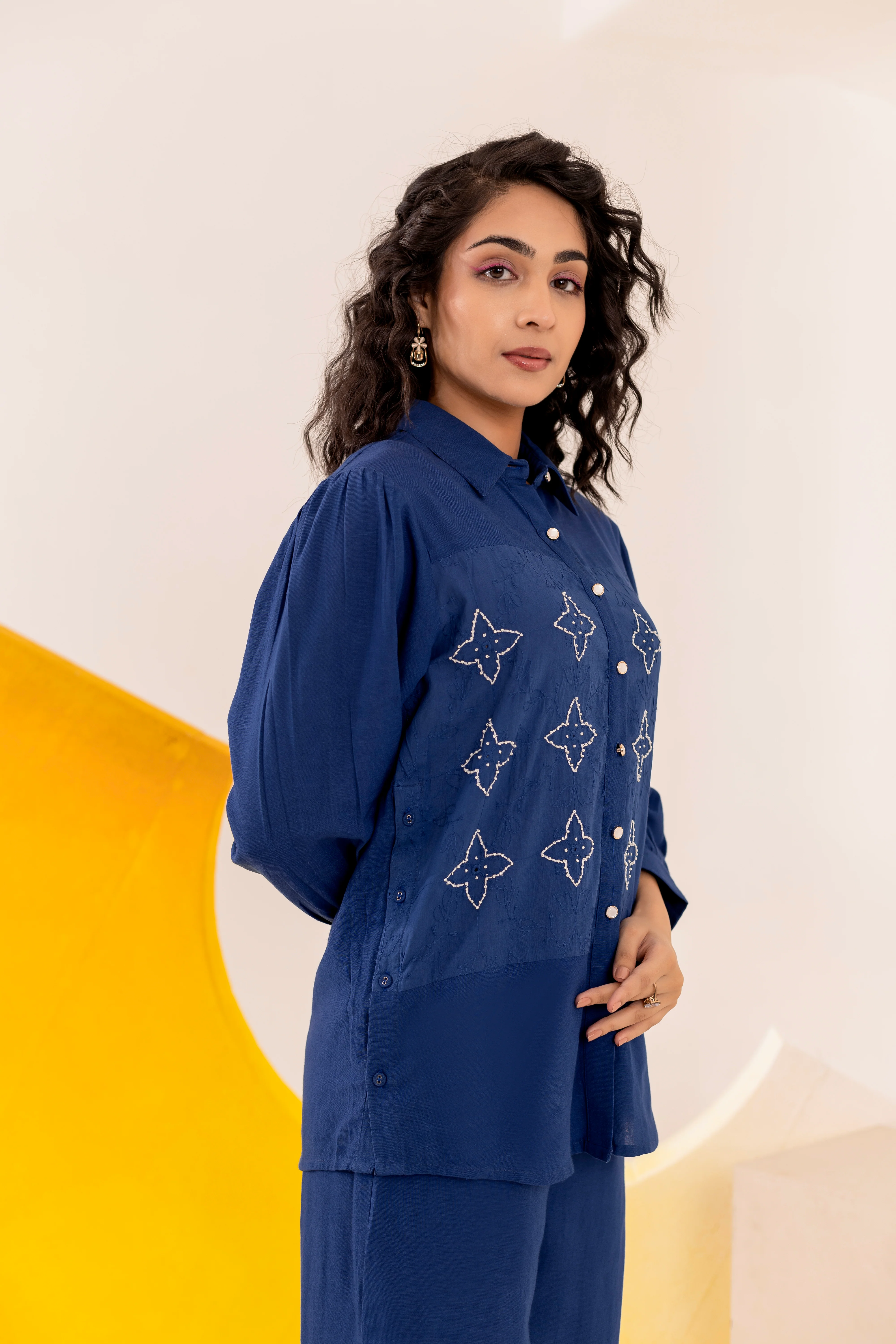 Purna Hibis Embroidery Cotton Co-ord Set - Image 7