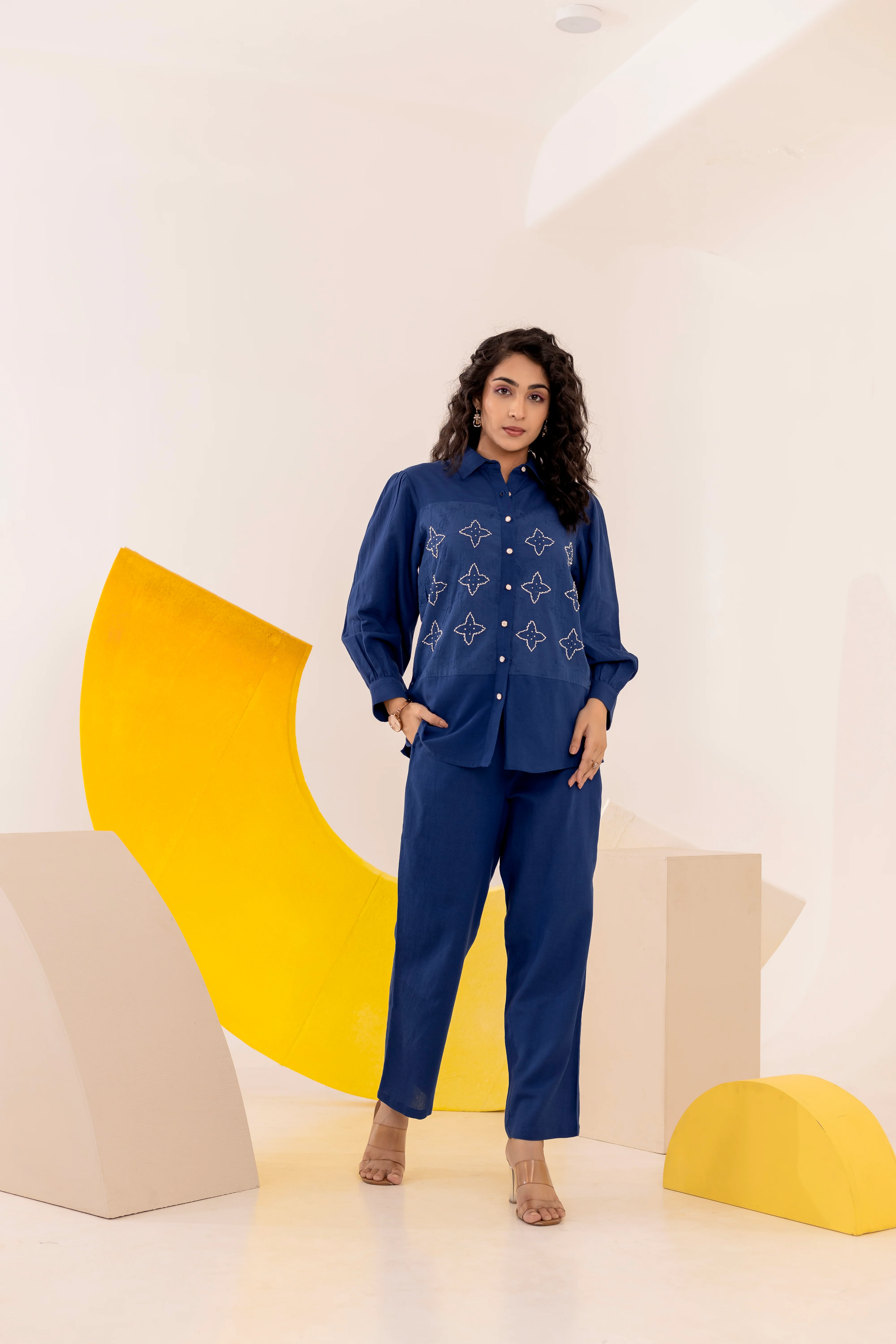 Purna Hibis Embroidery Cotton Co-ord Set - Image 9