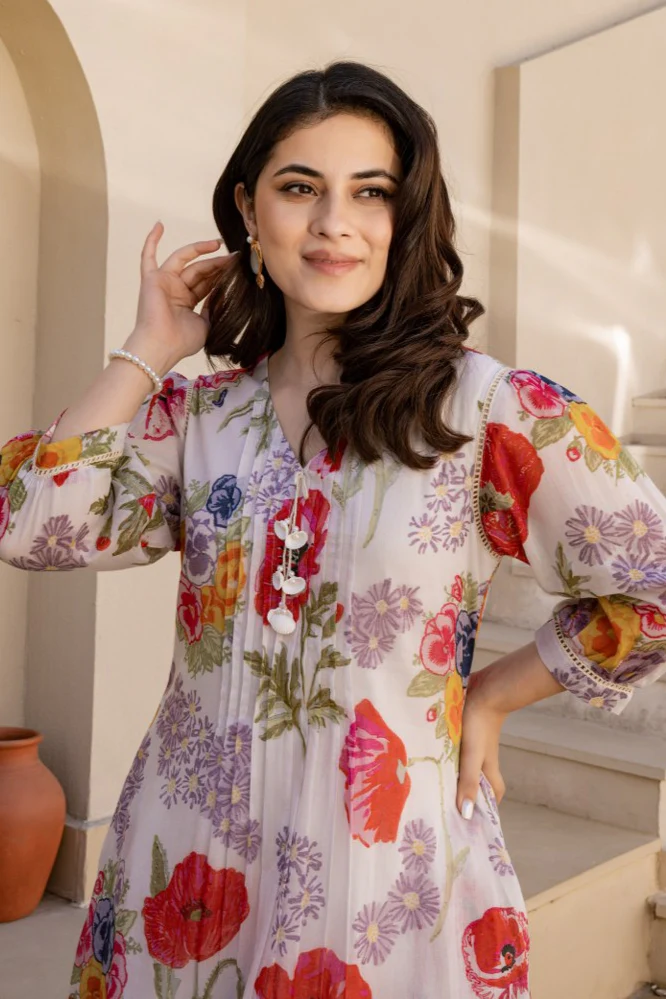 Tiara Chroma Cotton Kurta Pant Set - Image 2