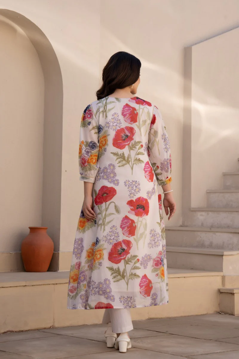 Tiara Chroma Cotton Kurta Pant Set - Image 3