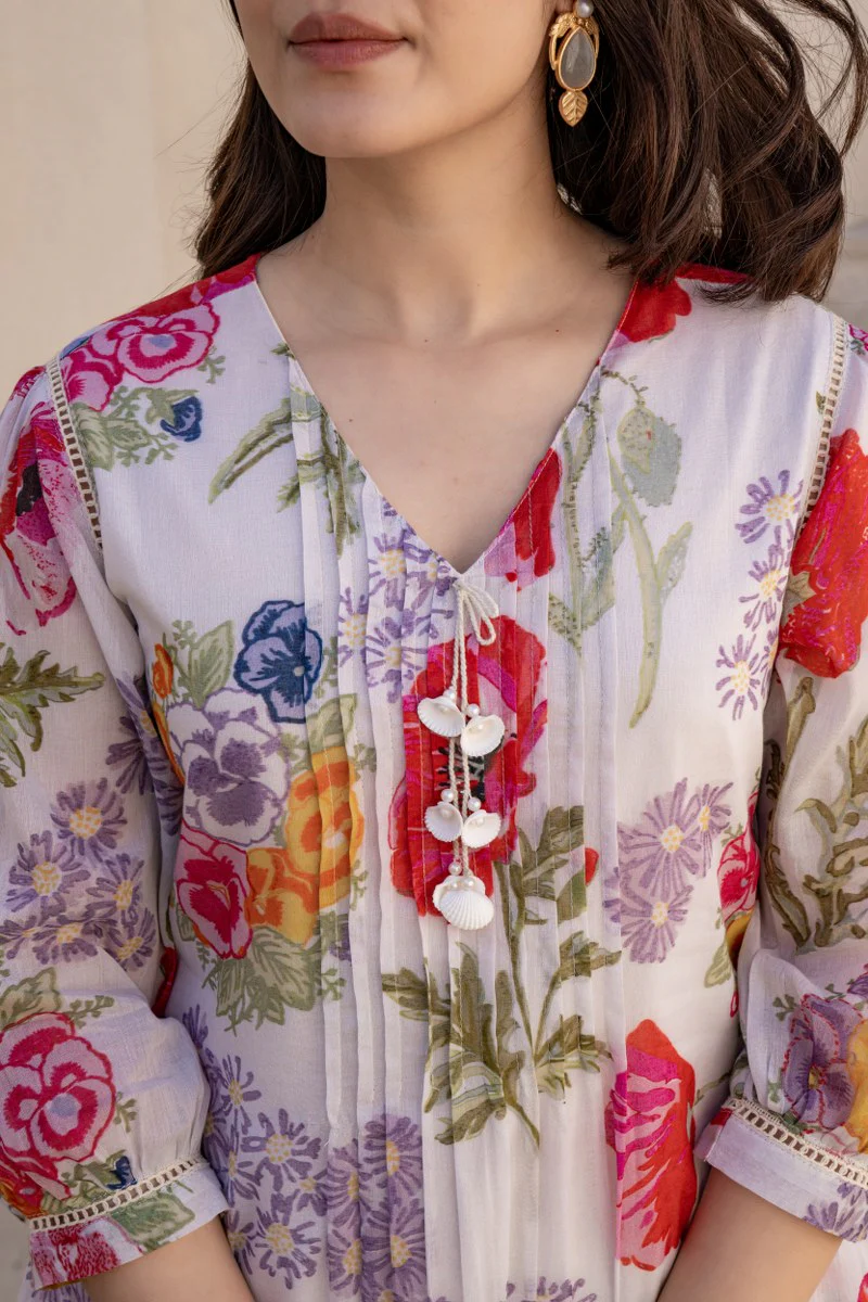 Tiara Chroma Cotton Kurta Pant Set - Image 5