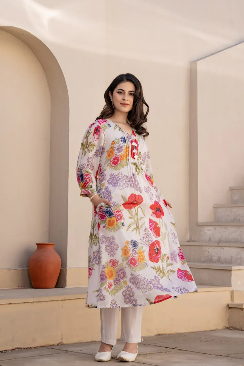 Tiara Chroma Cotton Kurta Pant Set - Image 8