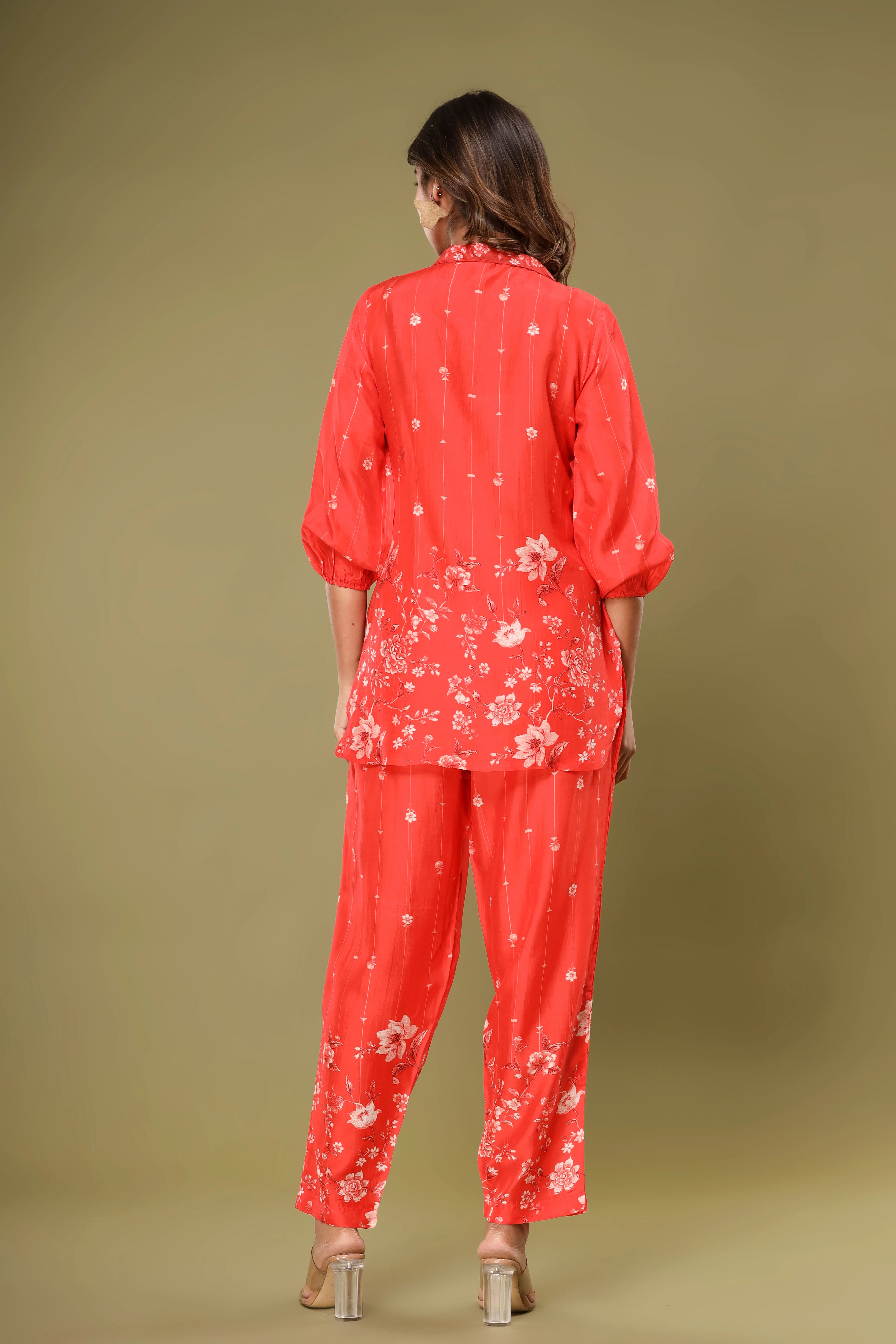 Roshni Crimson Muslin Co-ord Set - Image 3