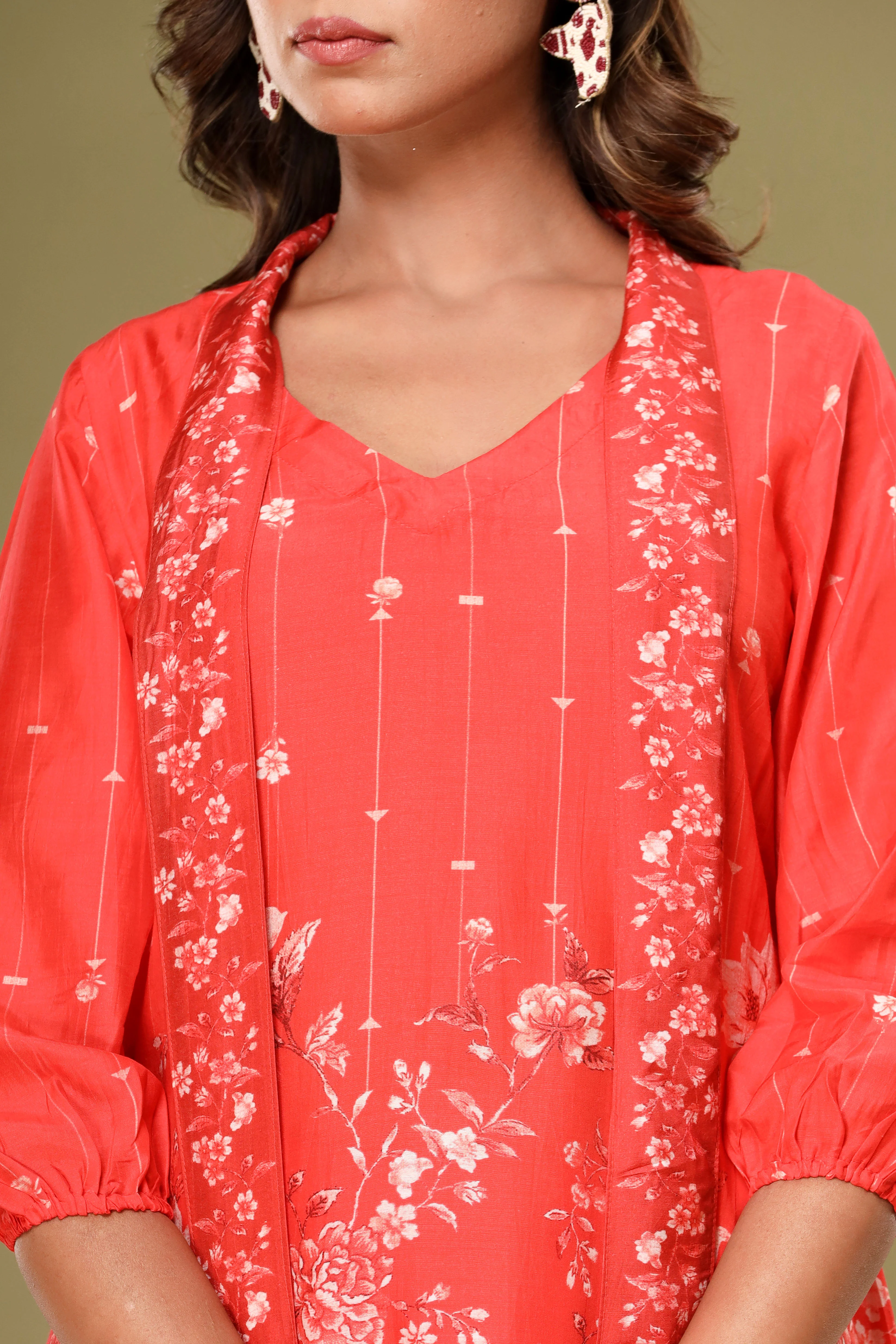 Roshni Crimson Muslin Co-ord Set - Image 4