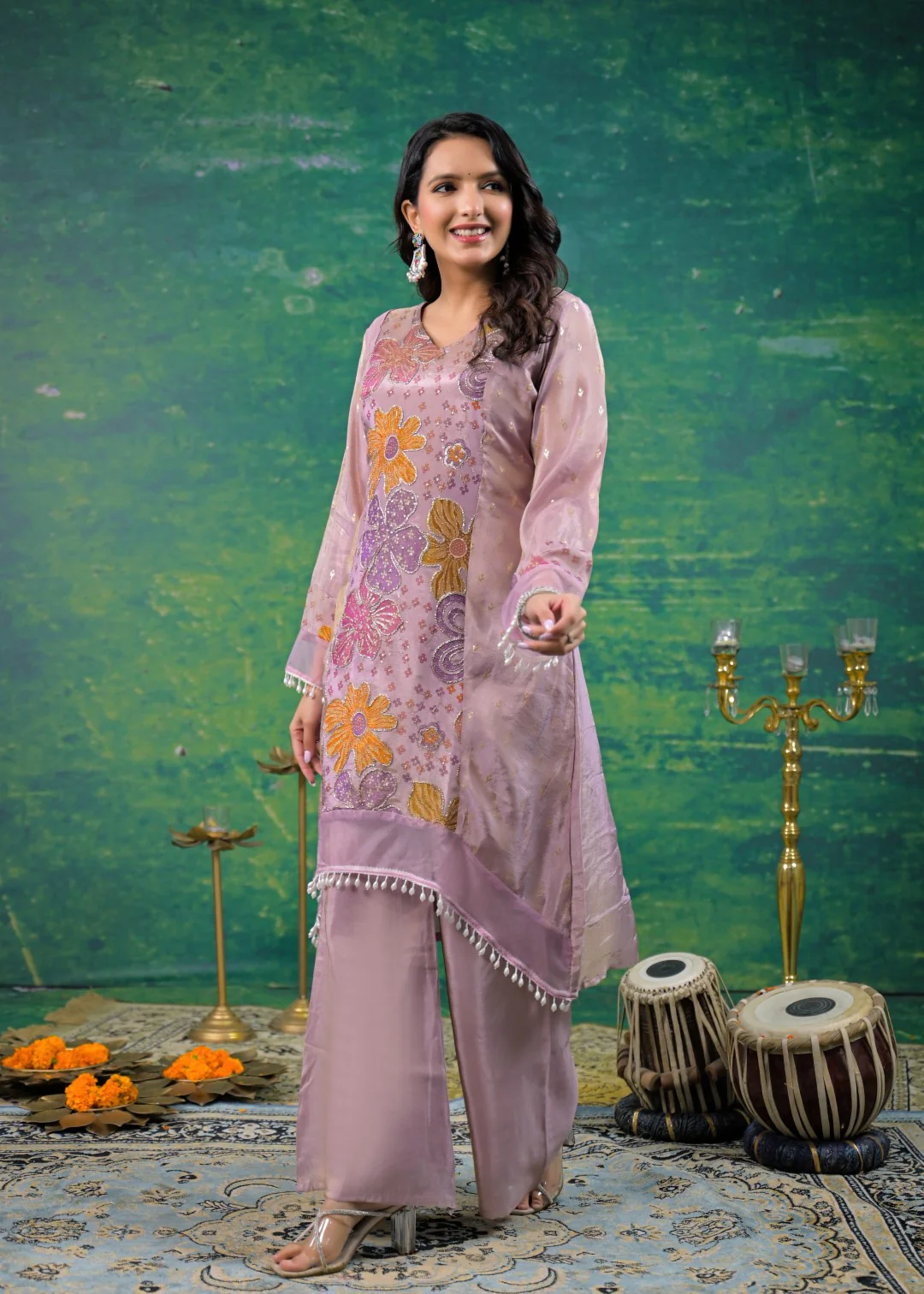 Gaurisha Lavender Printed Co-ord Set - Image 5