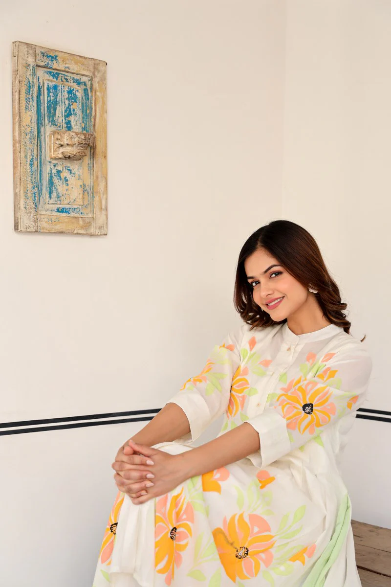 Tiara sunflower cotton kurta pant set - Image 10