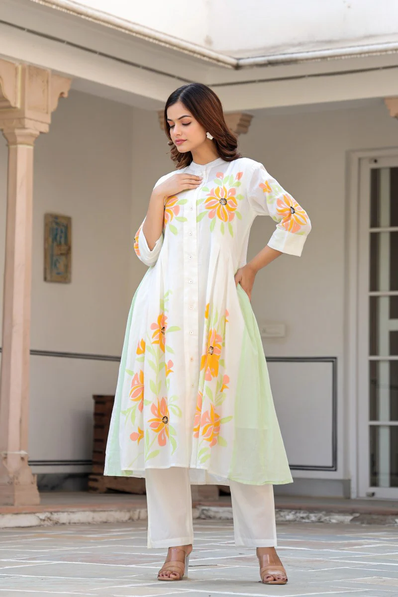 Tiara sunflower cotton kurta pant set - Image 11