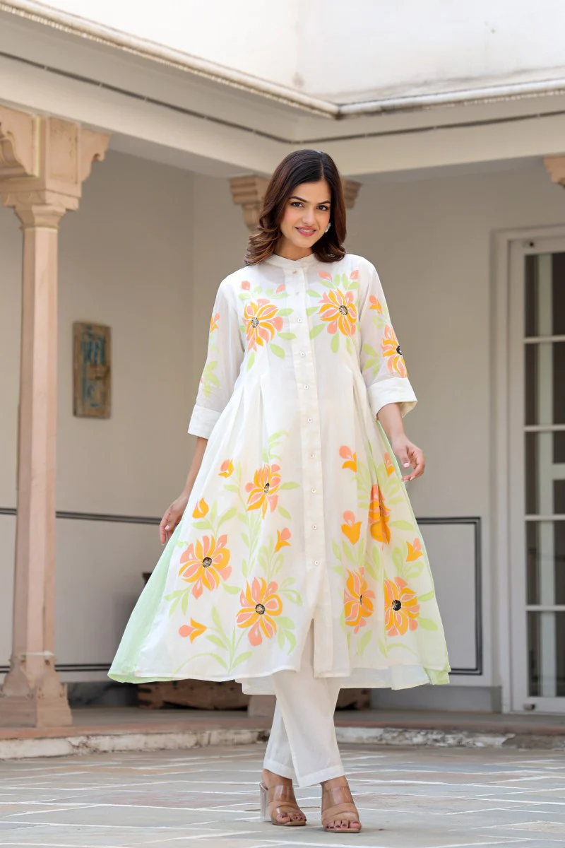 Tiara sunflower cotton kurta pant set - Image 13