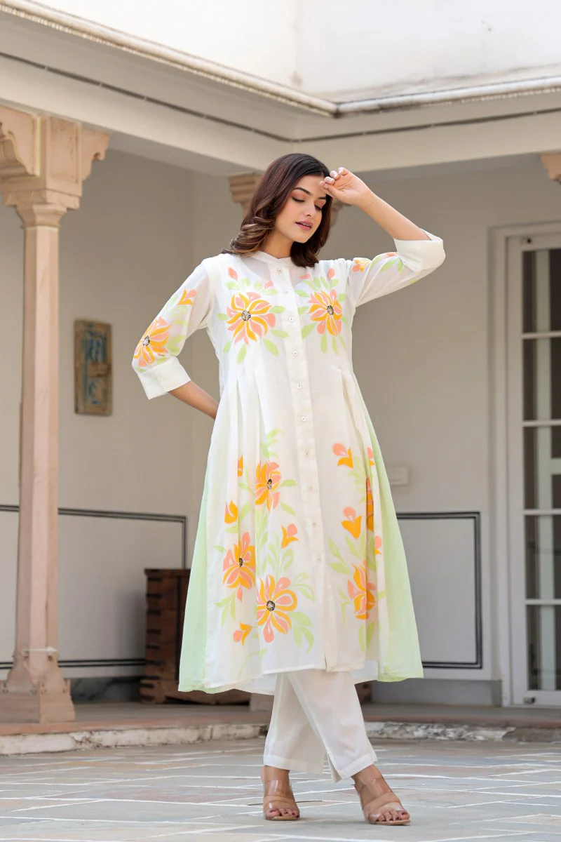 Tiara sunflower cotton kurta pant set - Image 14