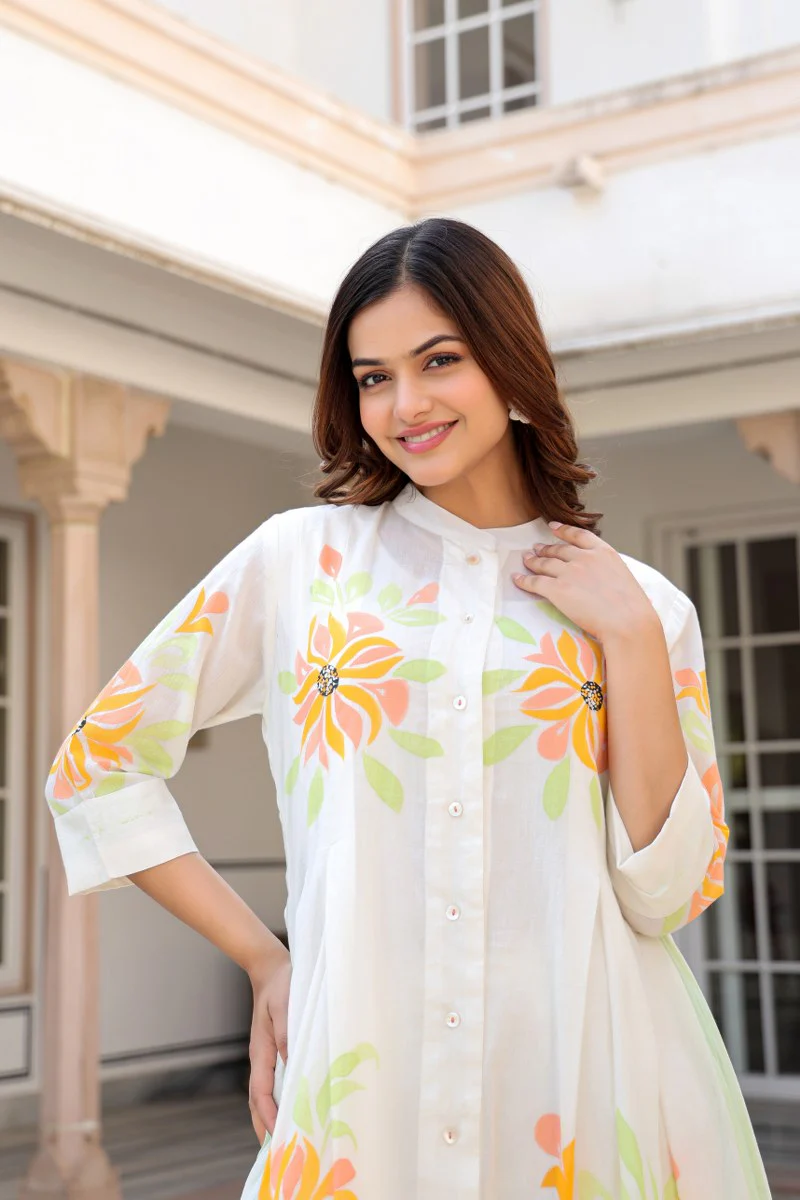 Tiara sunflower cotton kurta pant set - Image 16