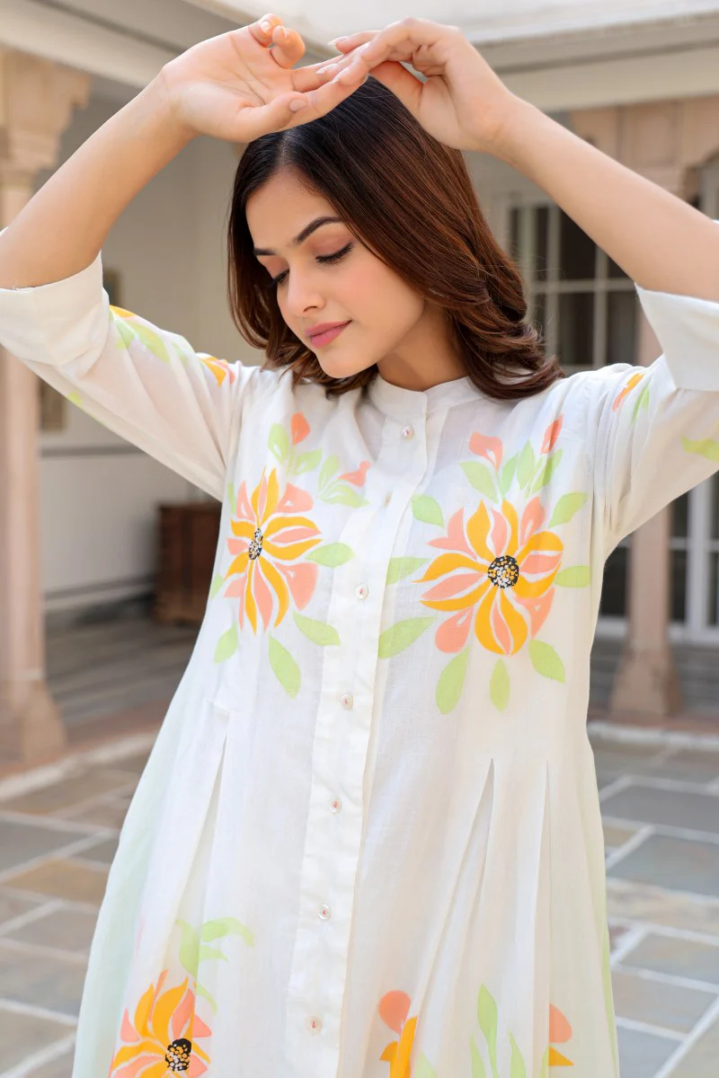 Tiara sunflower cotton kurta pant set - Image 2