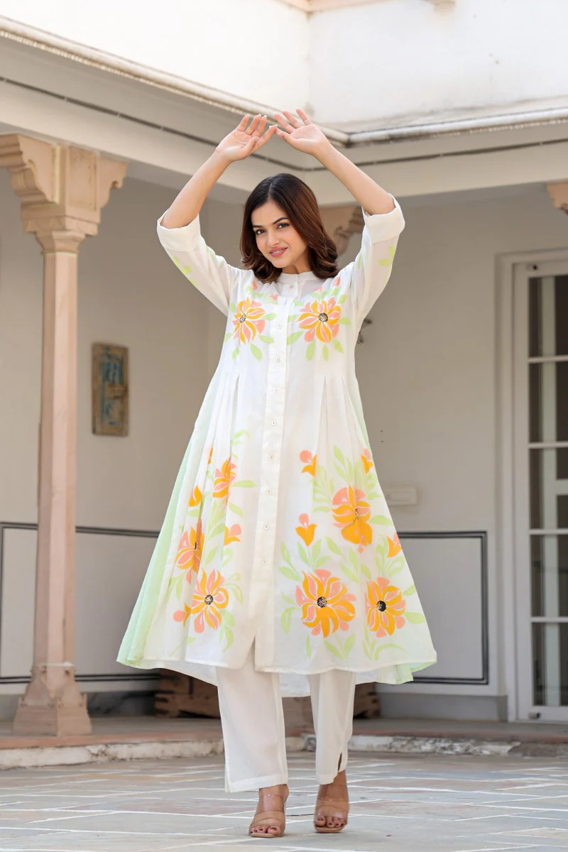 Tiara sunflower cotton kurta pant set - Image 5