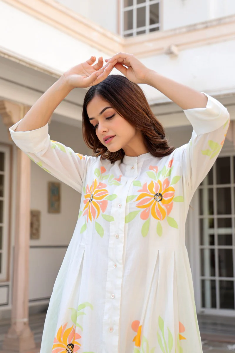 Tiara sunflower cotton kurta pant set - Image 6