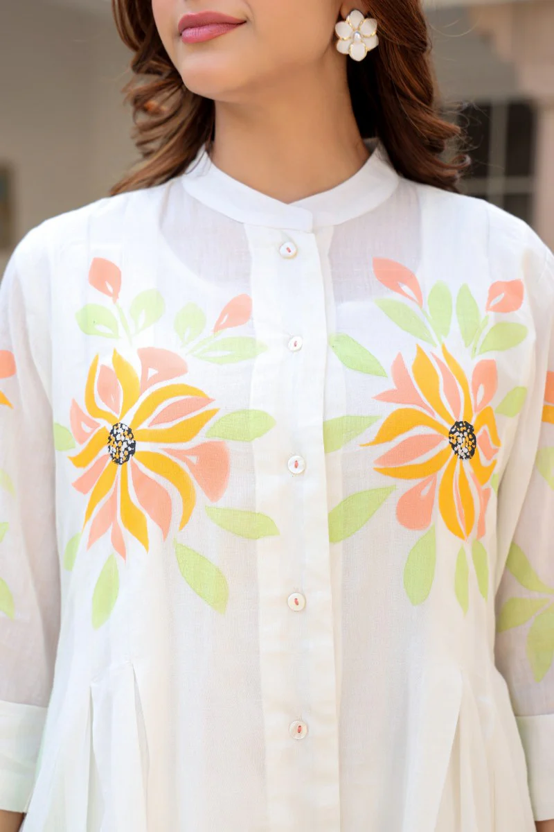 Tiara sunflower cotton kurta pant set - Image 8