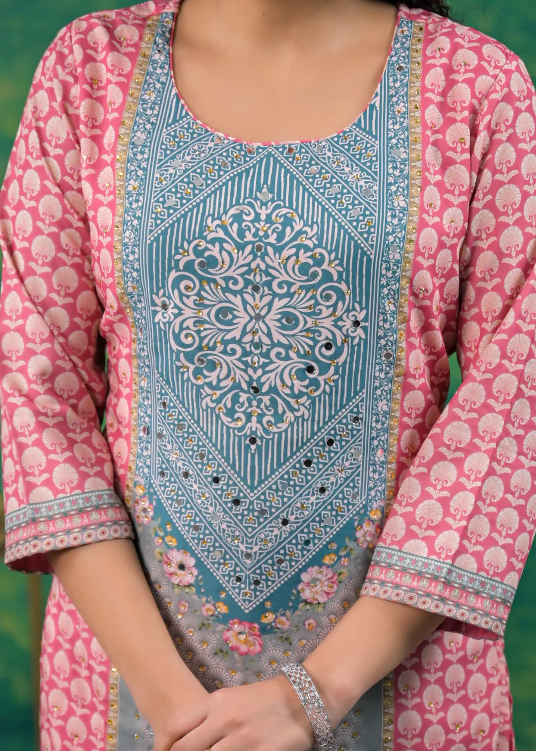 Dhvani Salmon Work Suit Set - Image 7