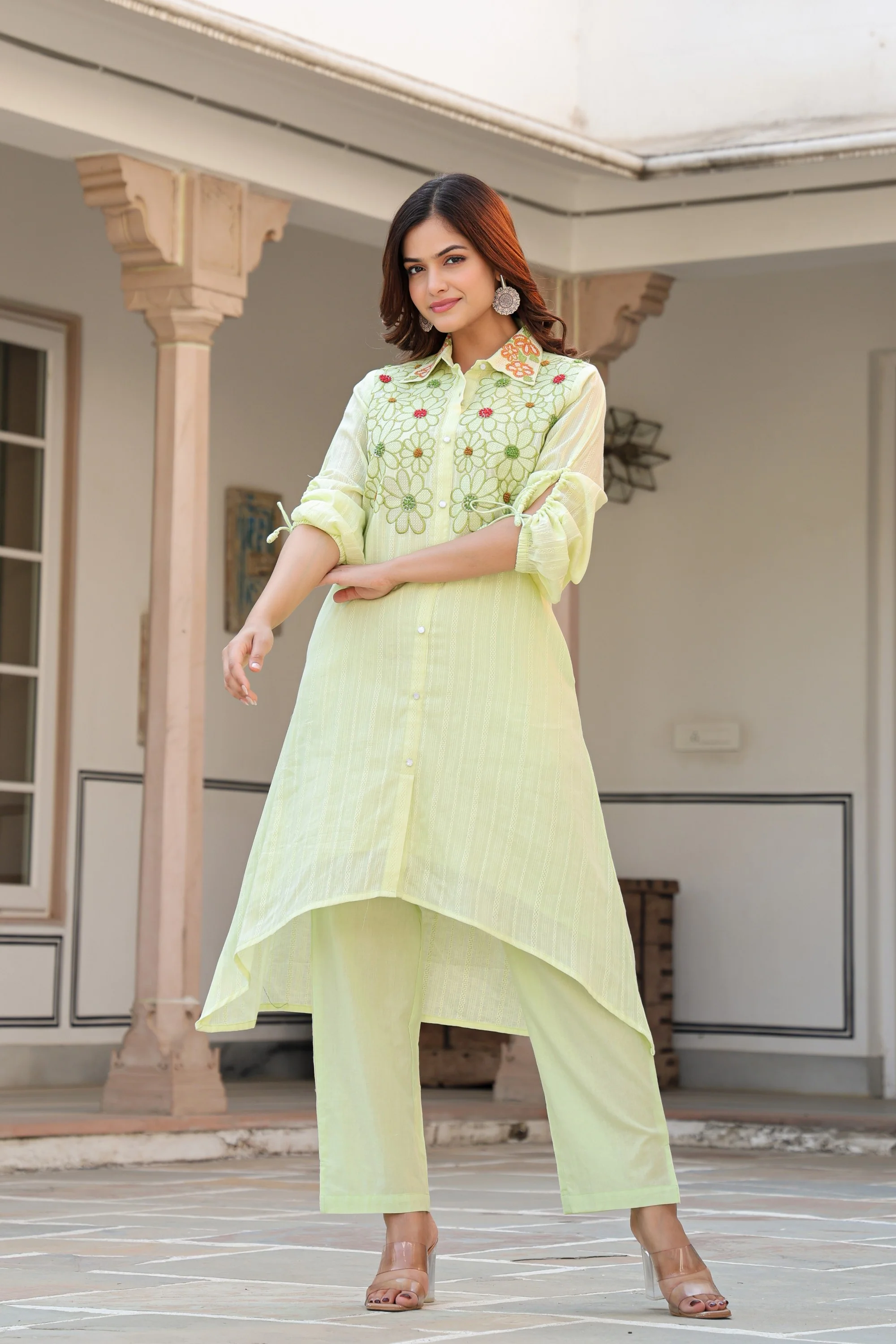 Tiara Sage embroidery cotton co-ord set - Image 10