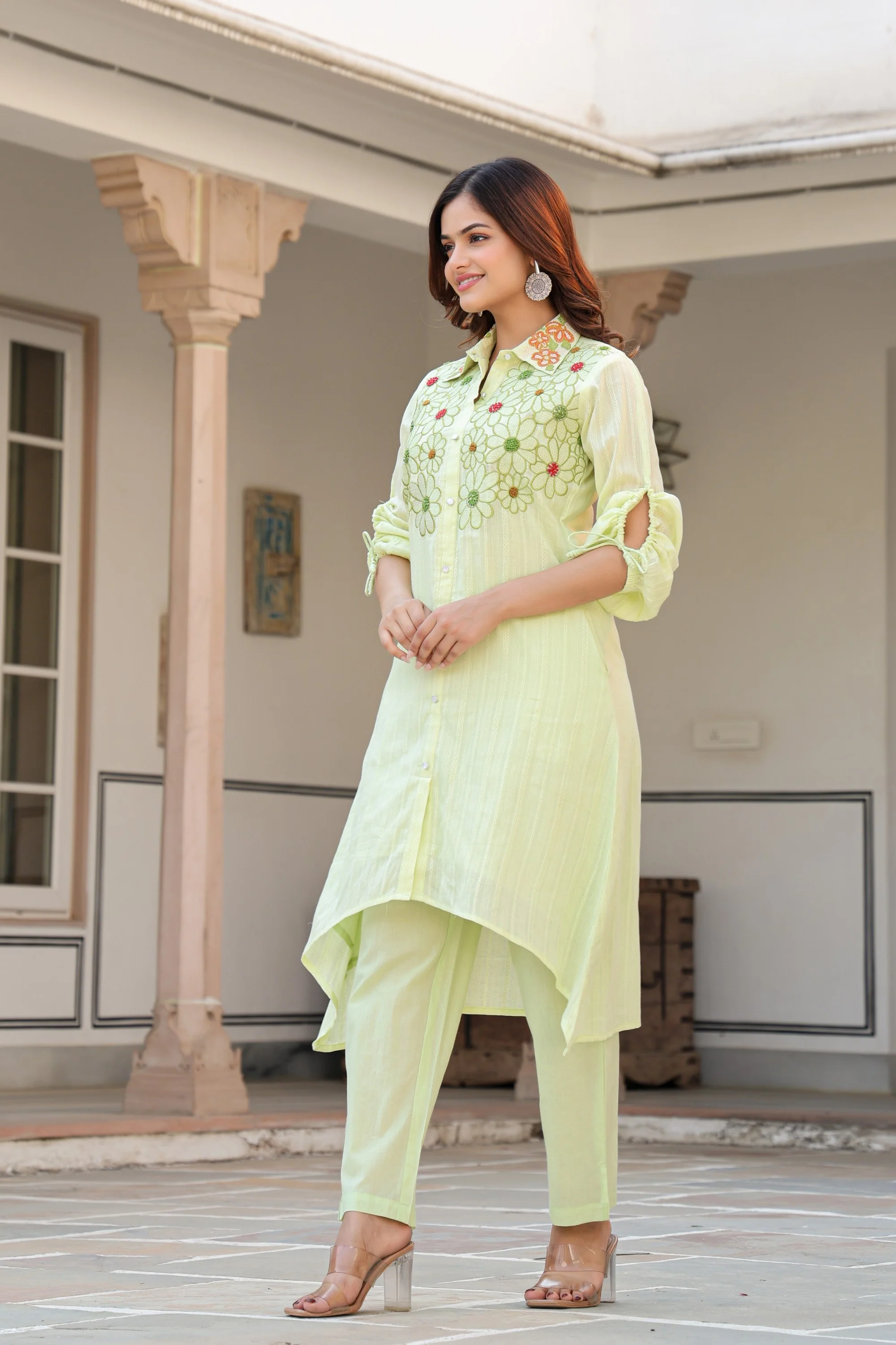 Tiara Sage embroidery cotton co-ord set - Image 9