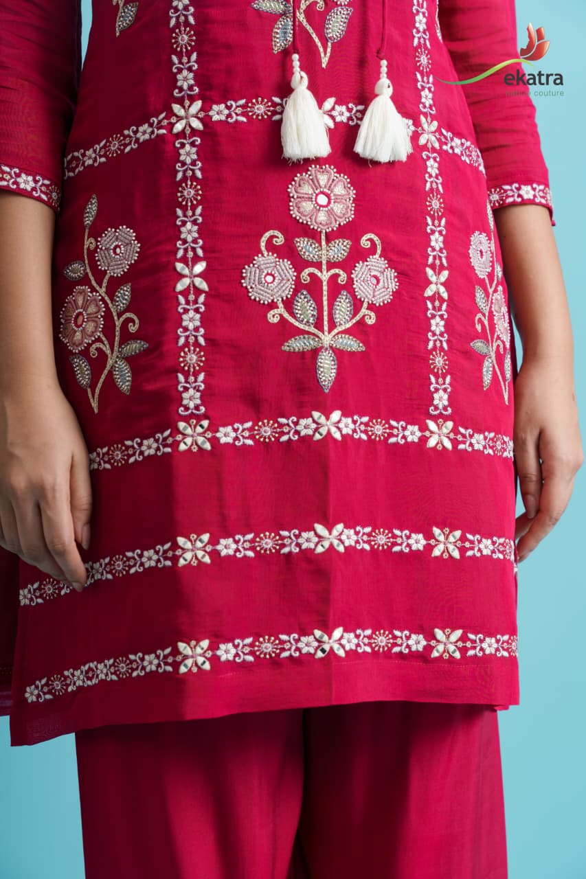 Parikrama flamingo embroidery co-ord set - Image 10