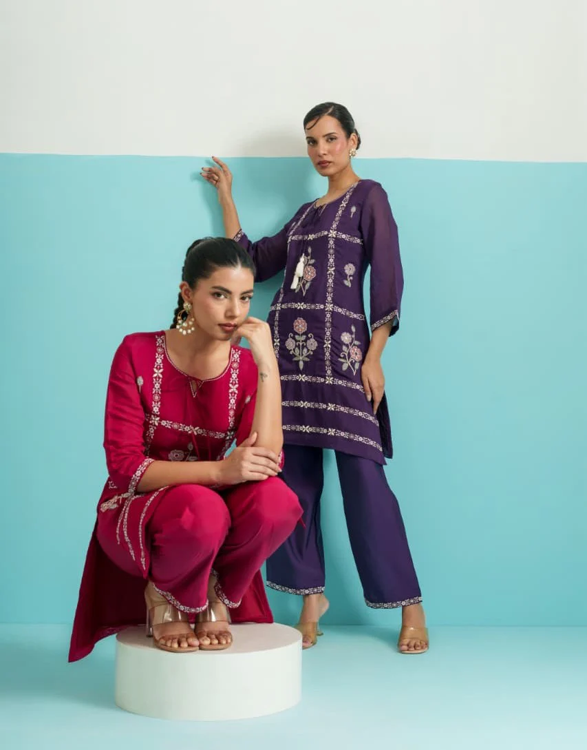 Parikrama flamingo embroidery co-ord set - Image 13