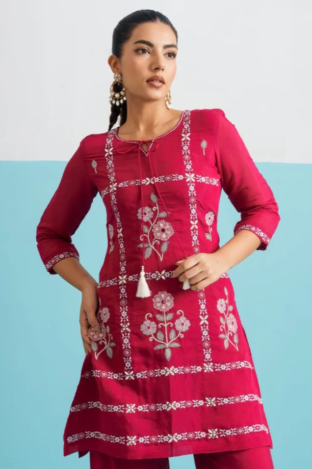 Parikrama flamingo embroidery co-ord set - Image 2