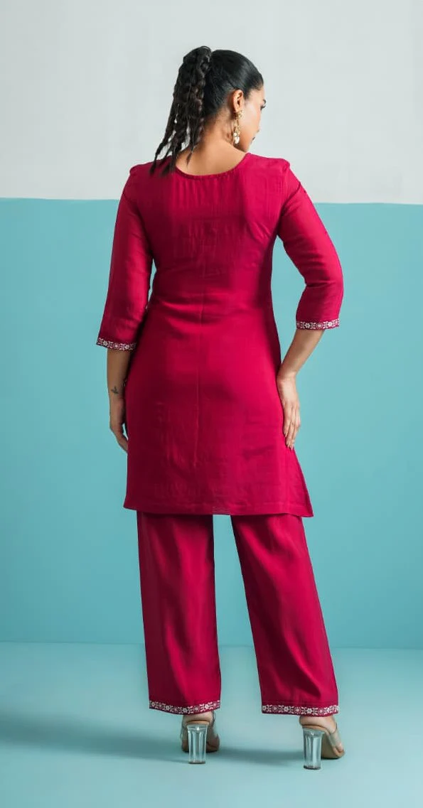 Parikrama flamingo embroidery co-ord set - Image 3