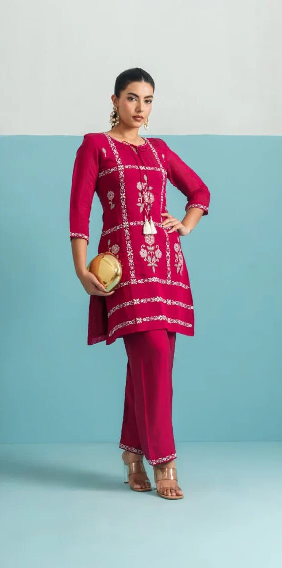 Parikrama flamingo embroidery co-ord set - Image 5