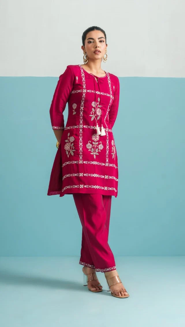 Parikrama flamingo embroidery co-ord set - Image 6