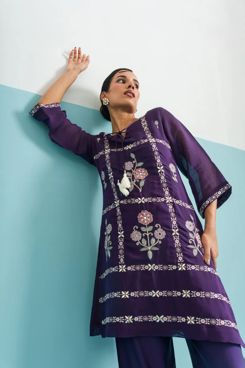 Parikrama Orchid embroidery co-ord set - Image 16